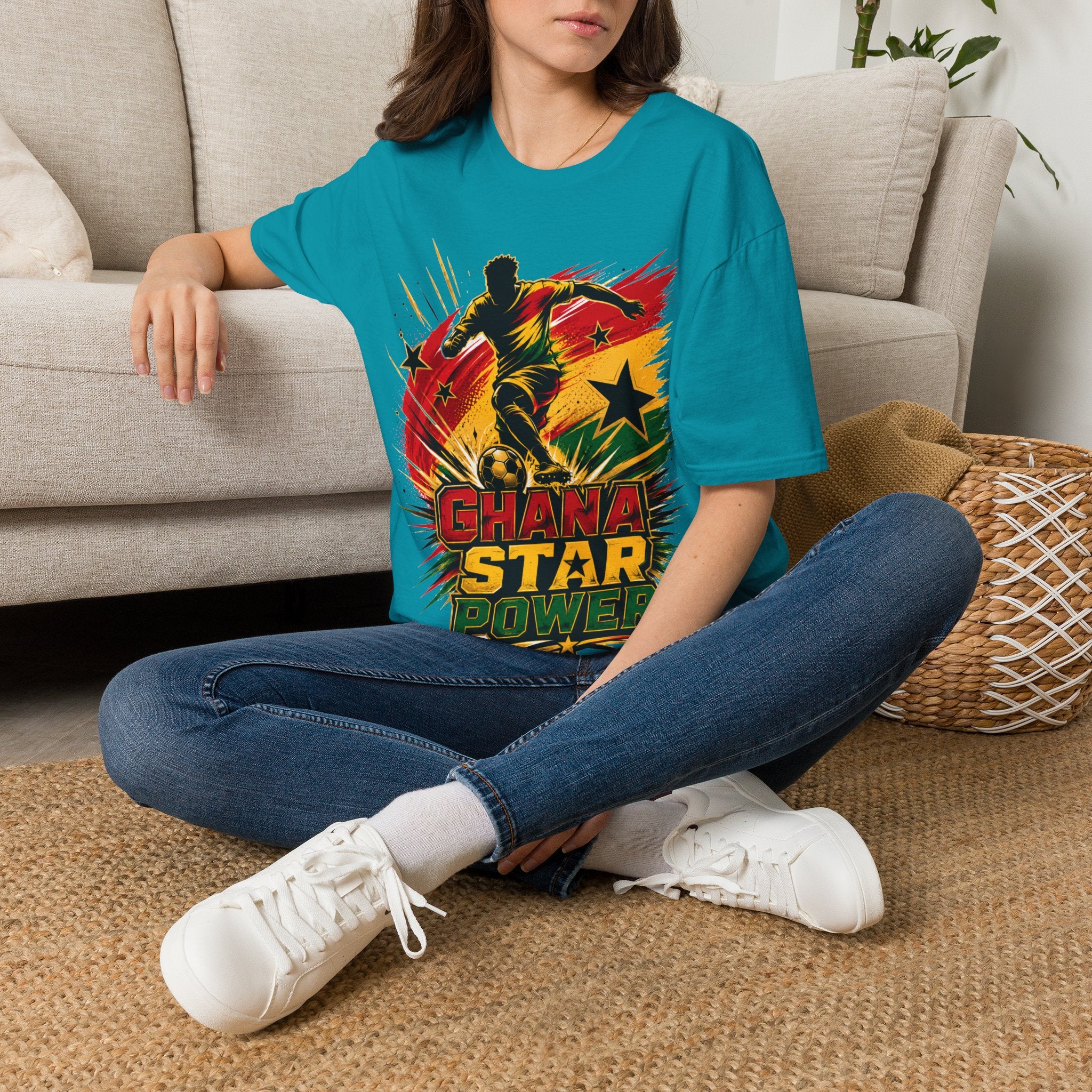 Ghana Star Power Soccer T-Shirt — Afro Football Fan Tee - Ghana T-Shirt