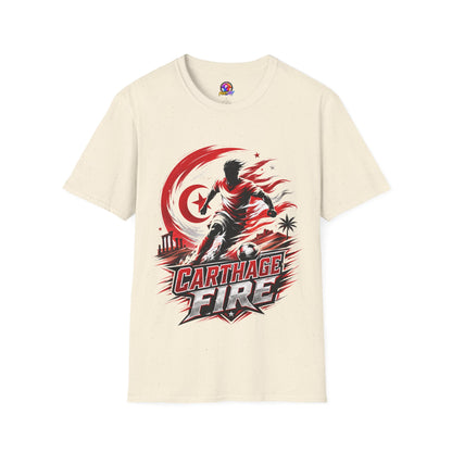 Tunisia Carthage Fire Soccer T-Shirt — Red Crescent Football Fan Tee