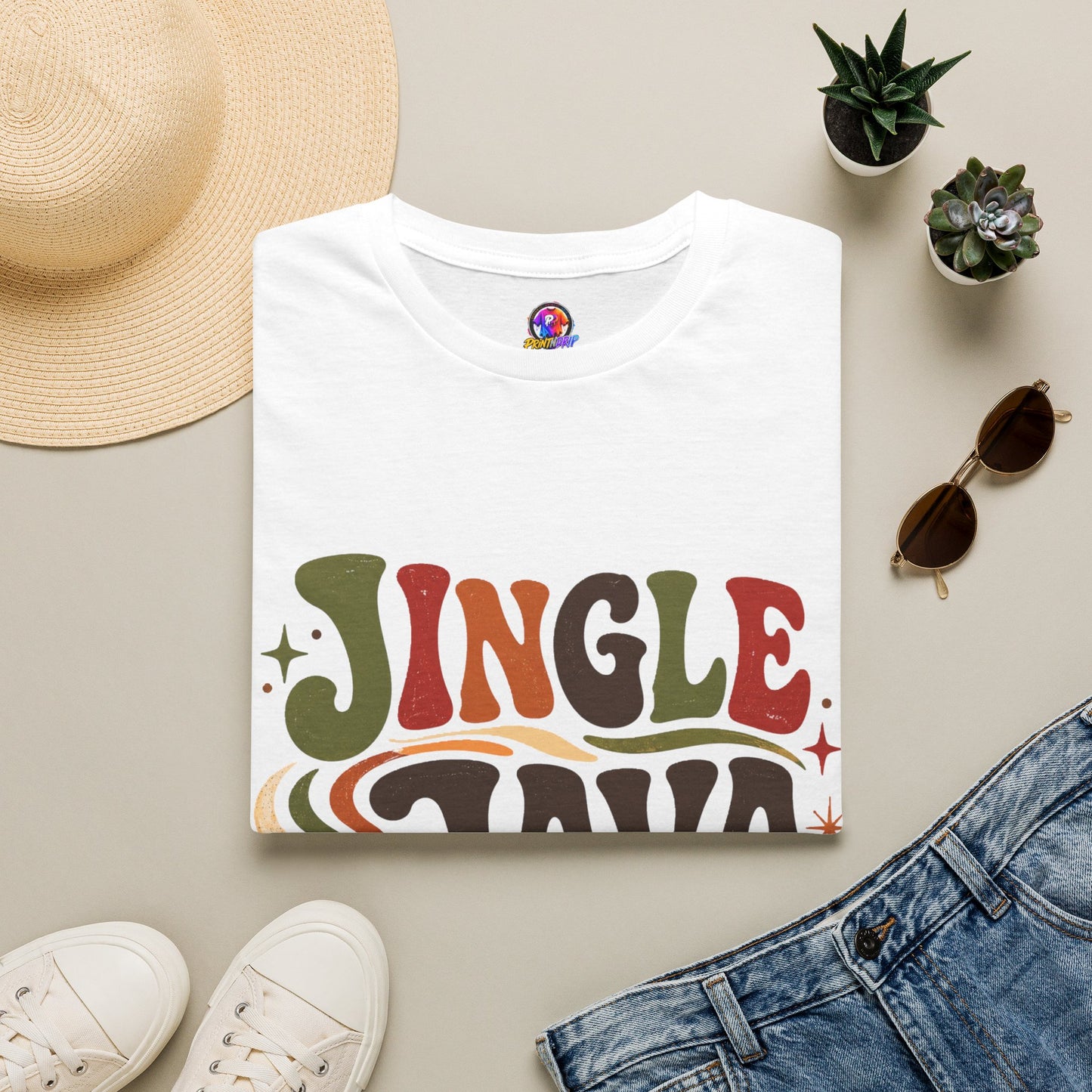 Retro "Jingle Java Vibes" T-Shirt
