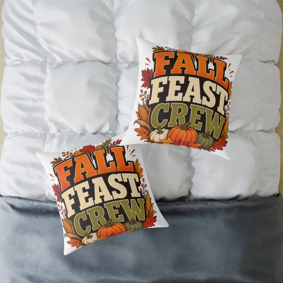 Thanksgiving Fall Feast Crew Pillow - Thanksgiving Decorative Throw Cushion