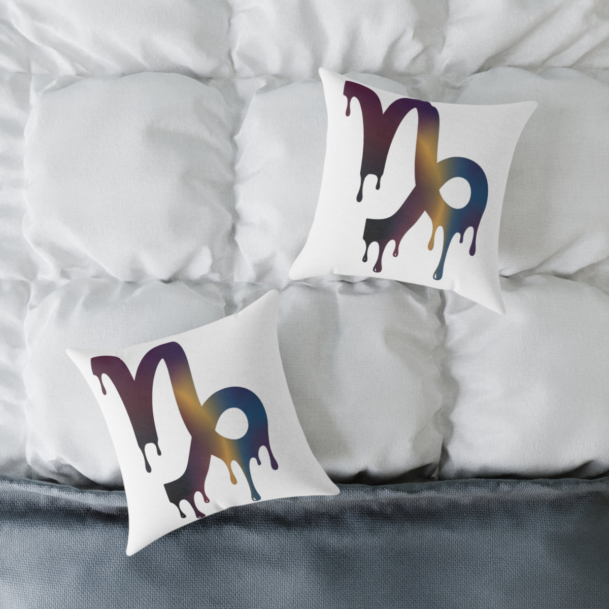 Capricorn Drip Zodiac Pillow — Astrological Decorative Throw Cushion