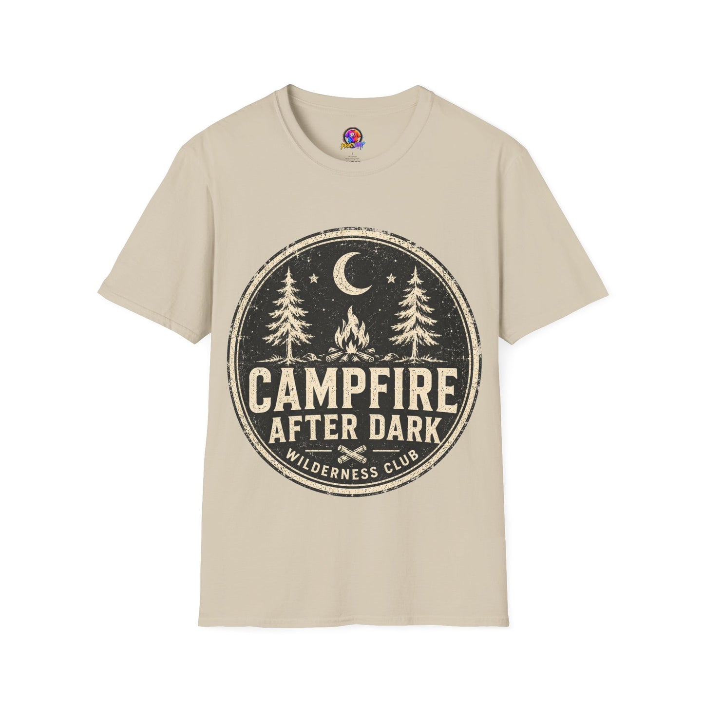 Campfire After Dark Tee — Vintage Wilderness Camping T-Shirt