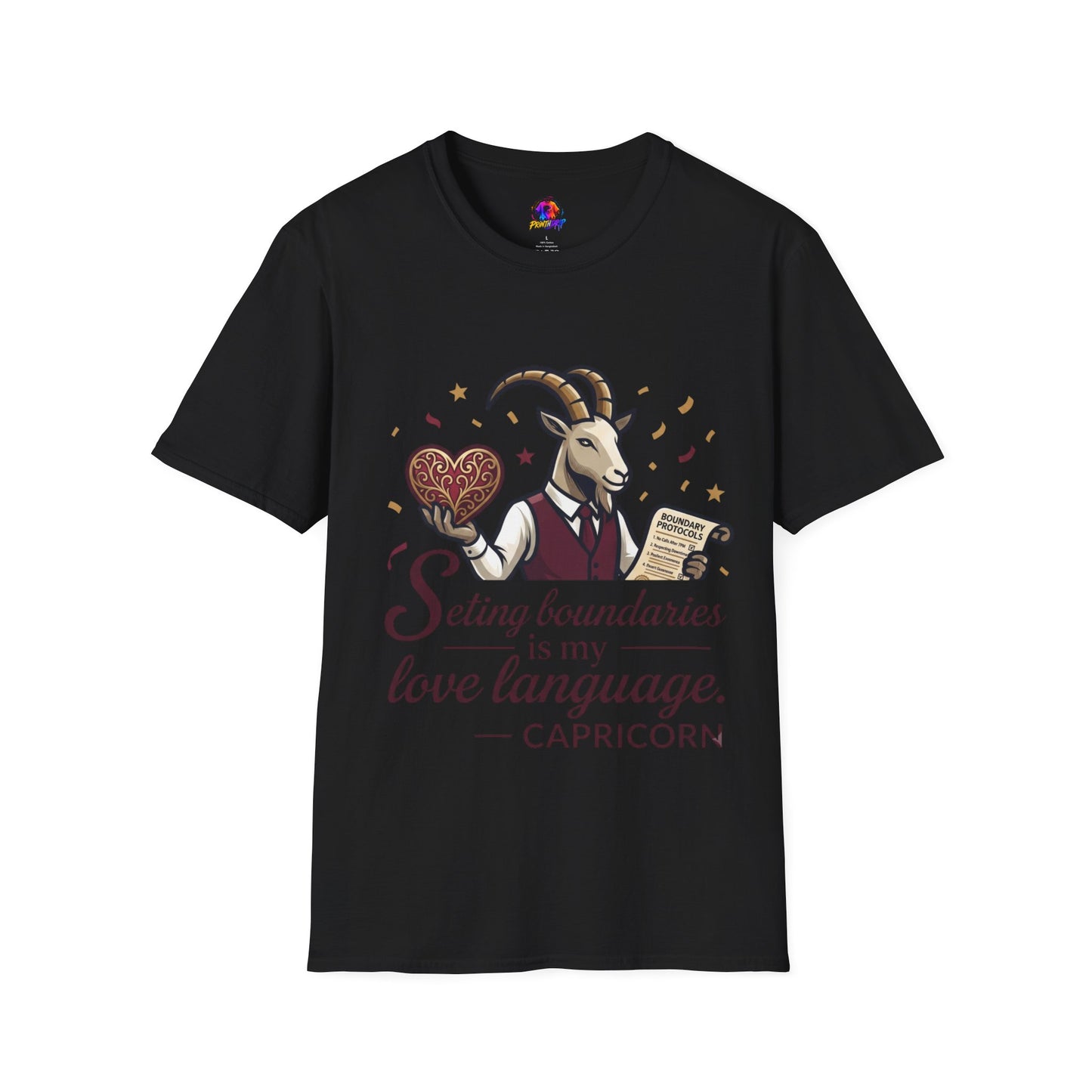 Capricorn T-Shirt — "Setting Boundaries is My Love Language" Zodiac Goat Tee