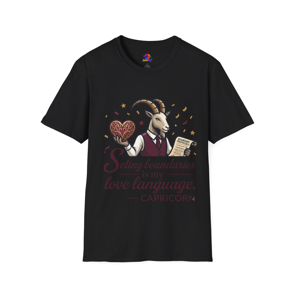 Capricorn T-Shirt — "Setting Boundaries is My Love Language" Zodiac Goat Tee