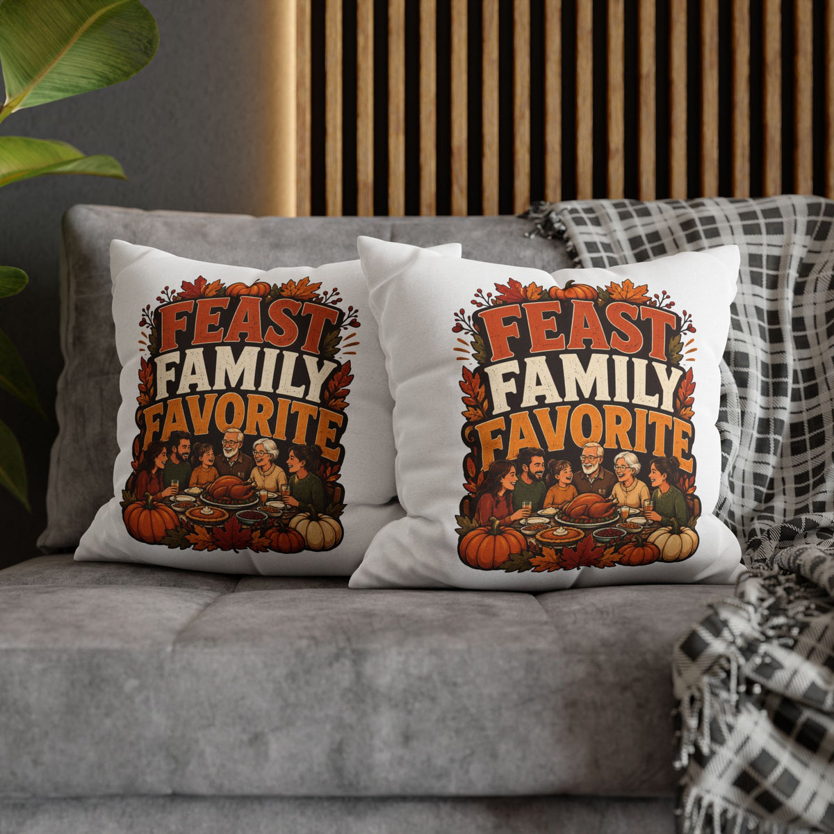 Thanksgiving Feast Family Favorite Decorative Pillow