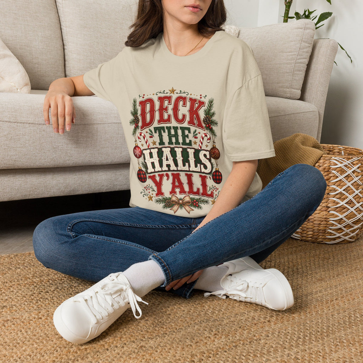 Deck the Halls Y'All T-Shirt — Festive Christmas Holiday Tee
