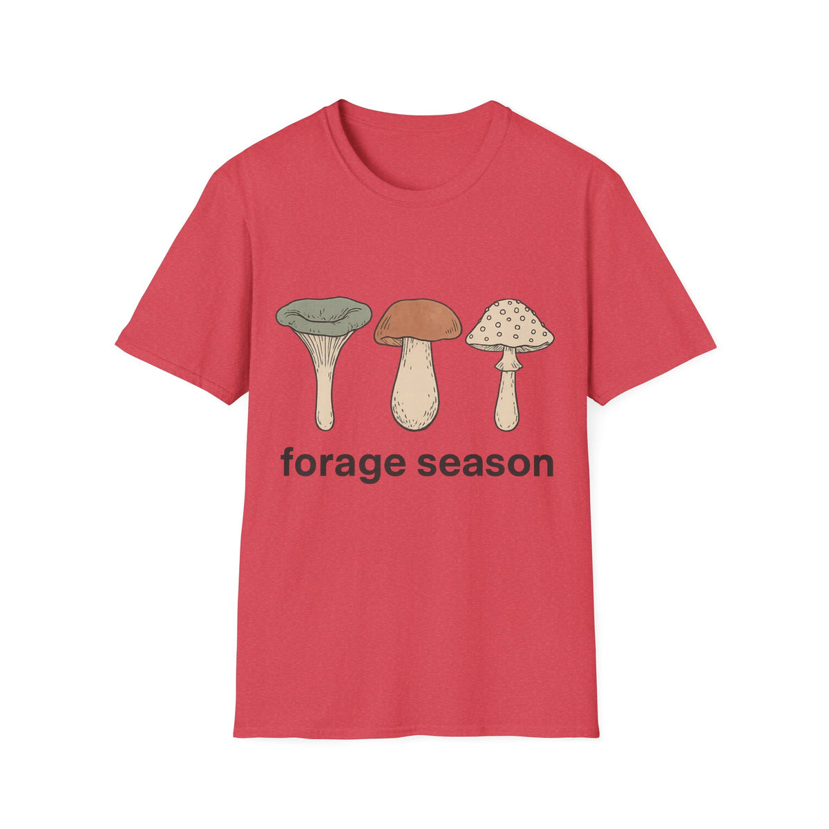 Mushroom Trio T-Shirt — Cute Minimal Fungi Graphic Tee - Trending Now - September 2026