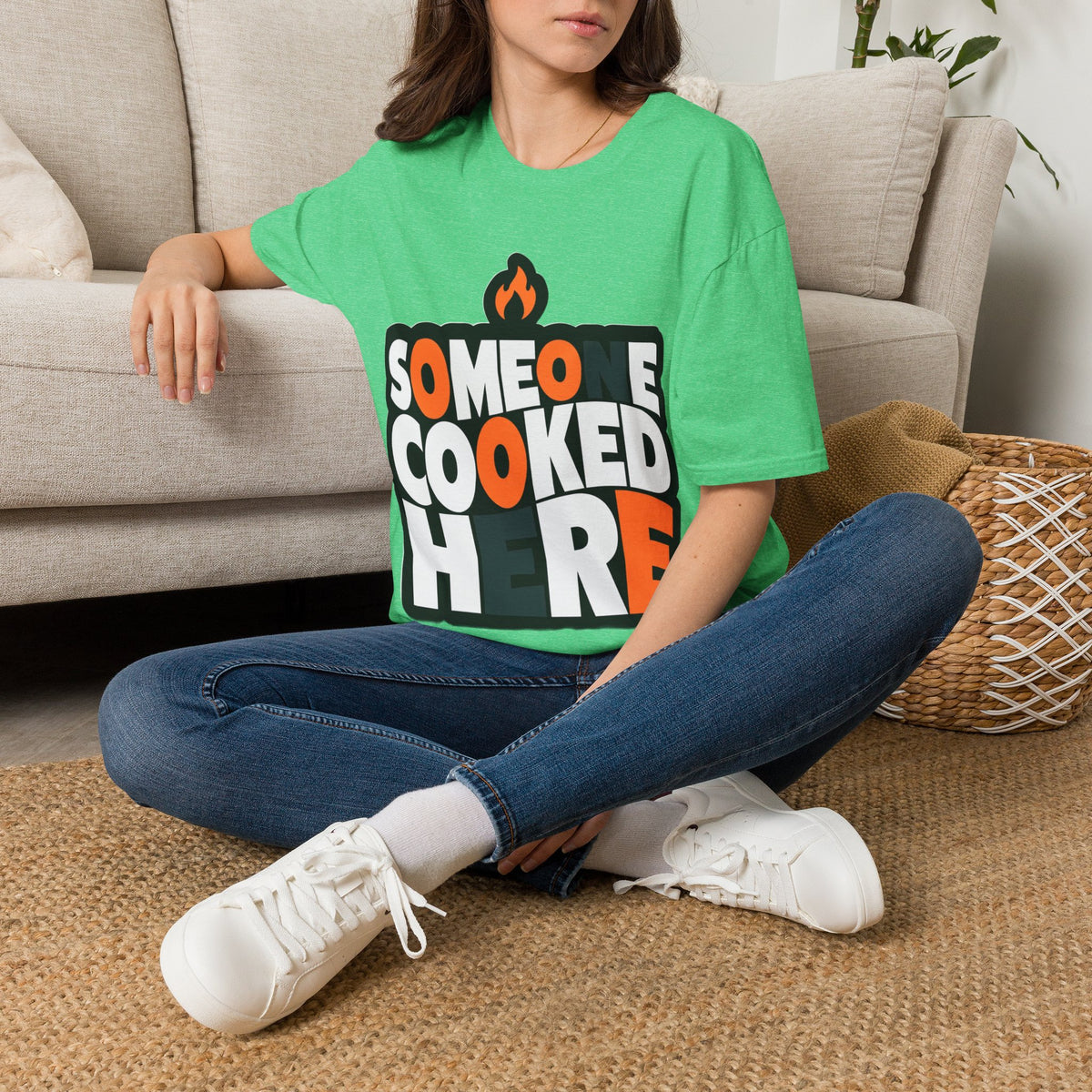 T-Shirt — "Someone Cooked Here" Funny Cooking Graphic Tee - Trending Now - August 2026