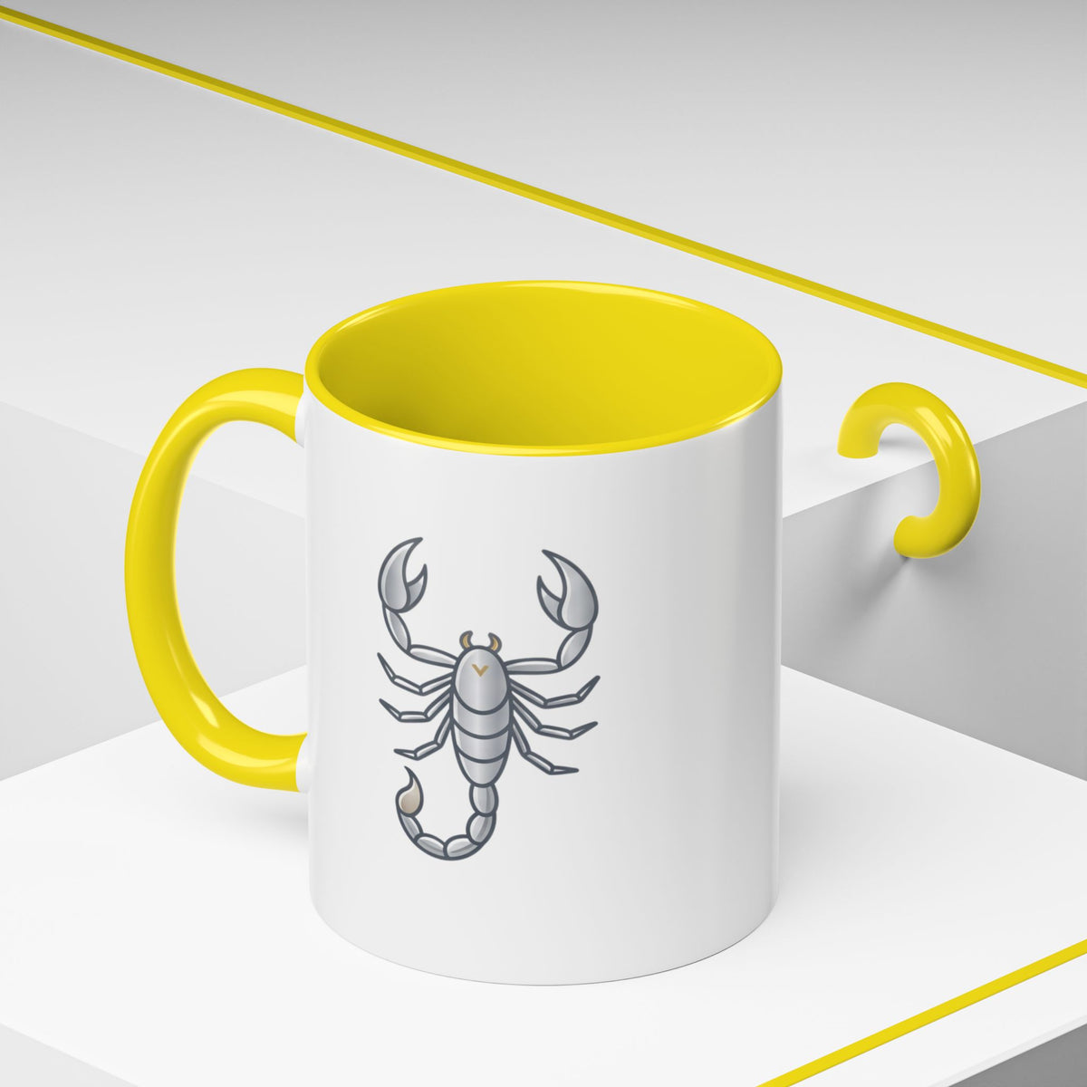 Scorpio Zodiac Accent Coffee Mug — Silver Scorpion Astrology Gift