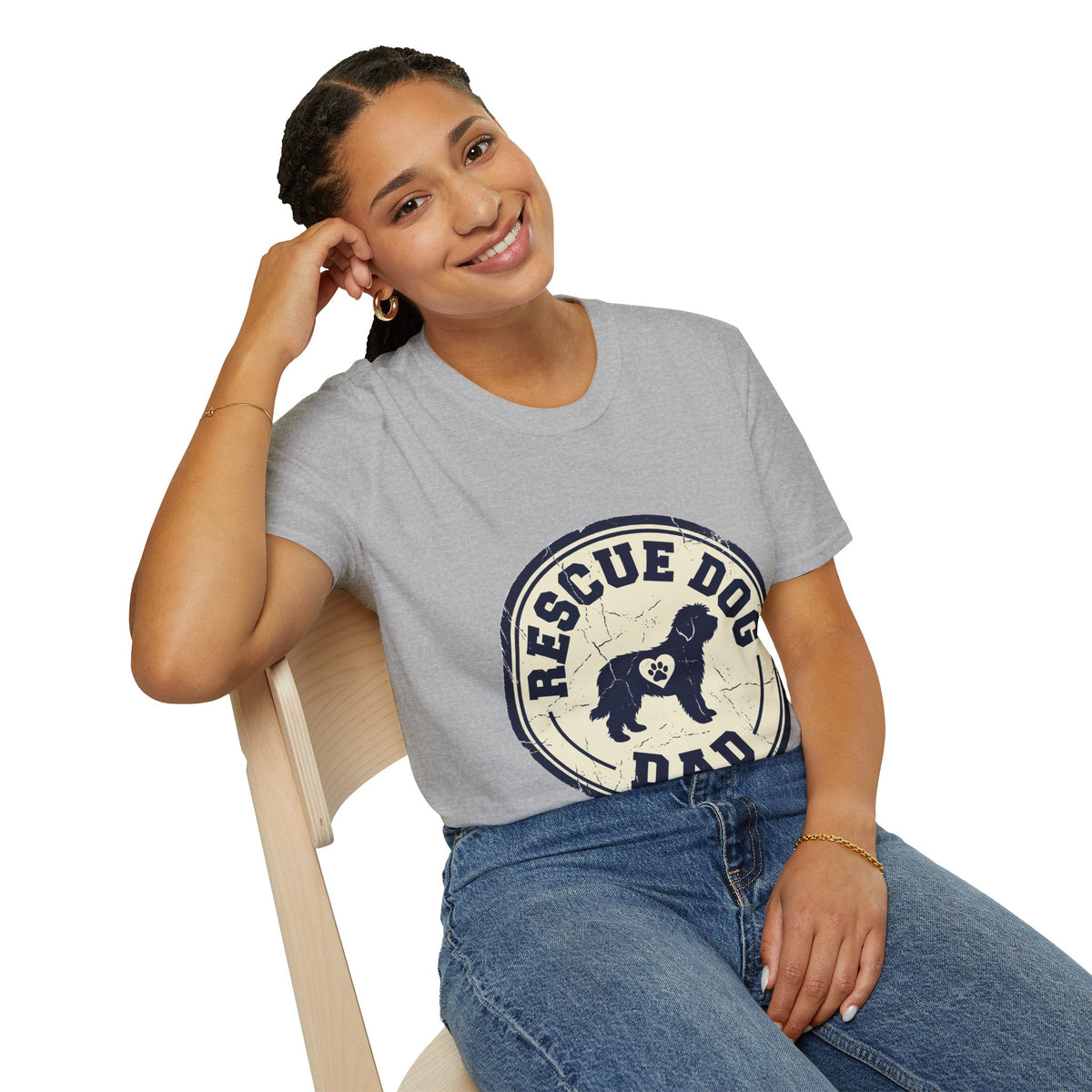 Rescue Dog Dad T-Shirt – Vintage Shelter Pup Support Tee