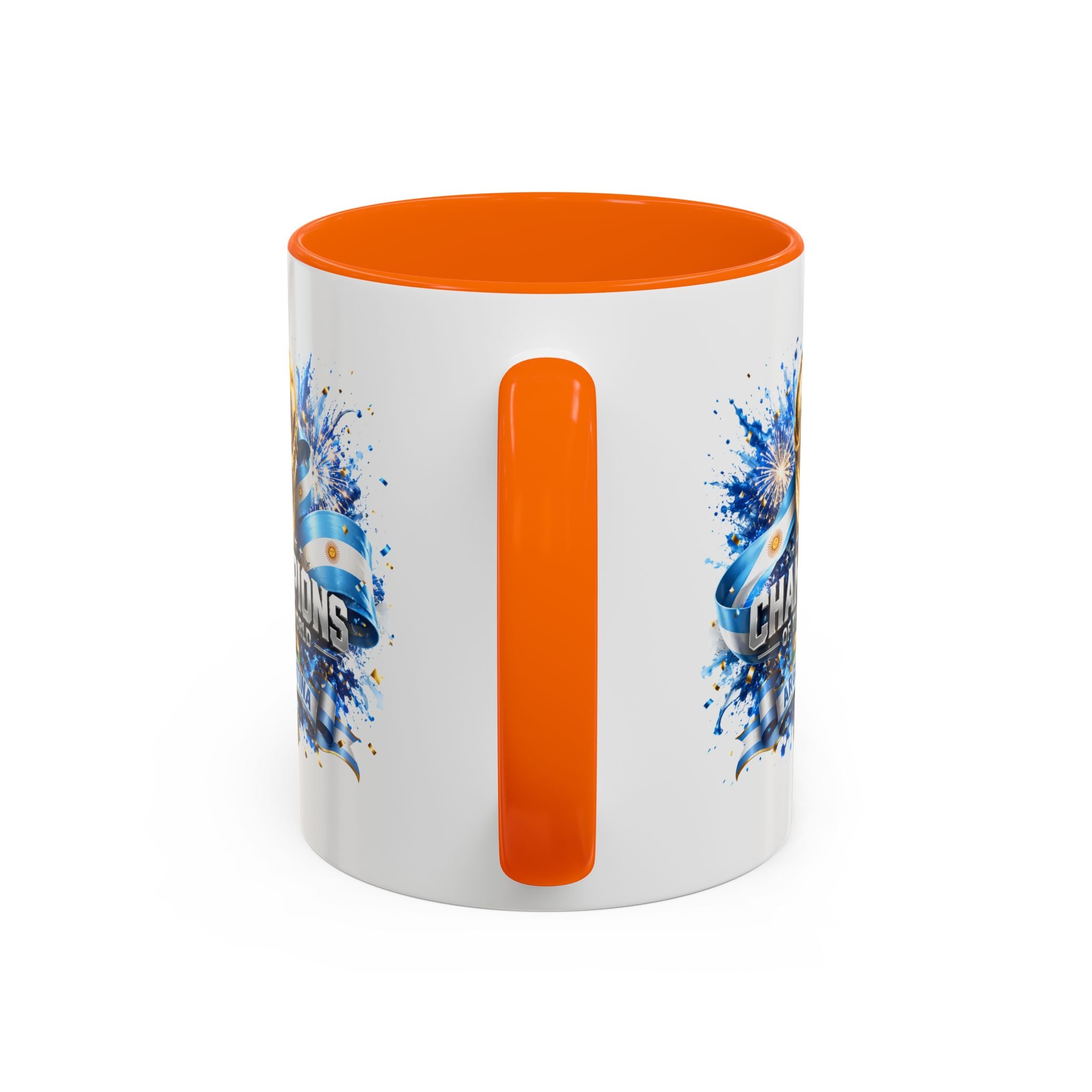 Argentina World Champions Coffee Mug — 'Champions of the World' Soccer Trophy Design