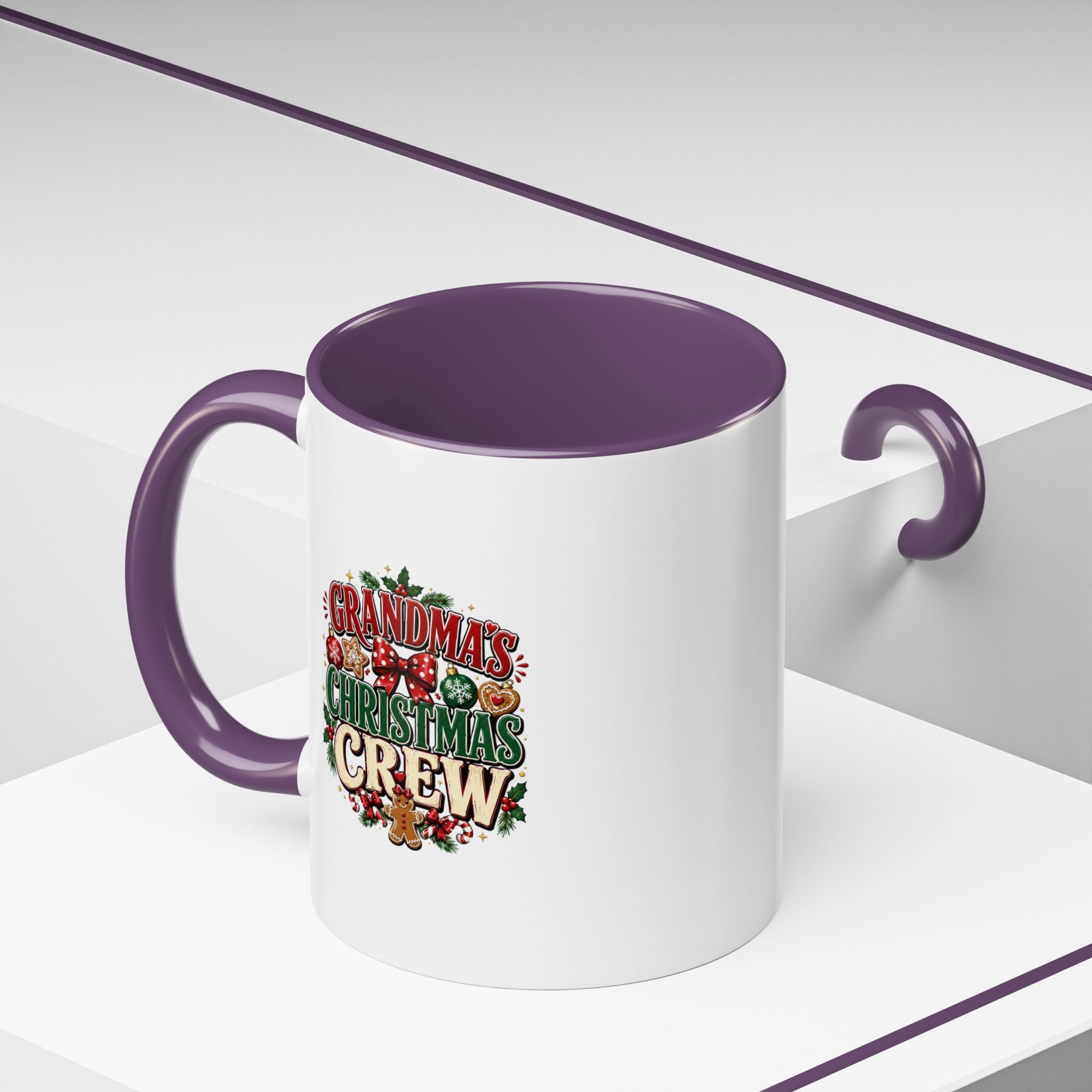 Grandma's Christmas Crew Accent Coffee Mug — Festive Holiday Gift for Grandma