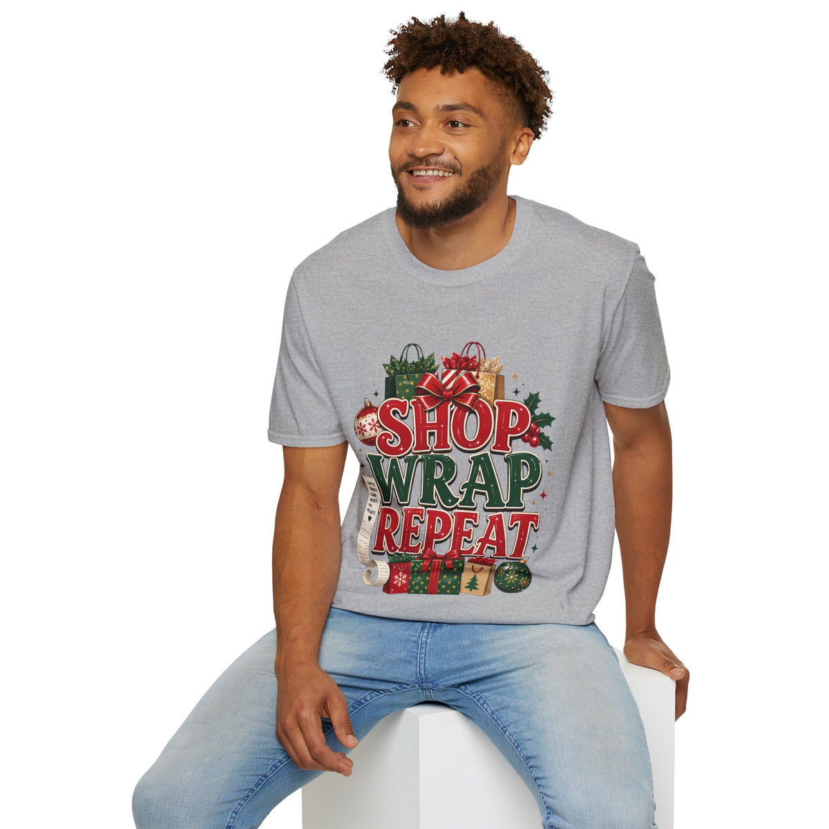 Christmas 'Shop Wrap Repeat' T-Shirt