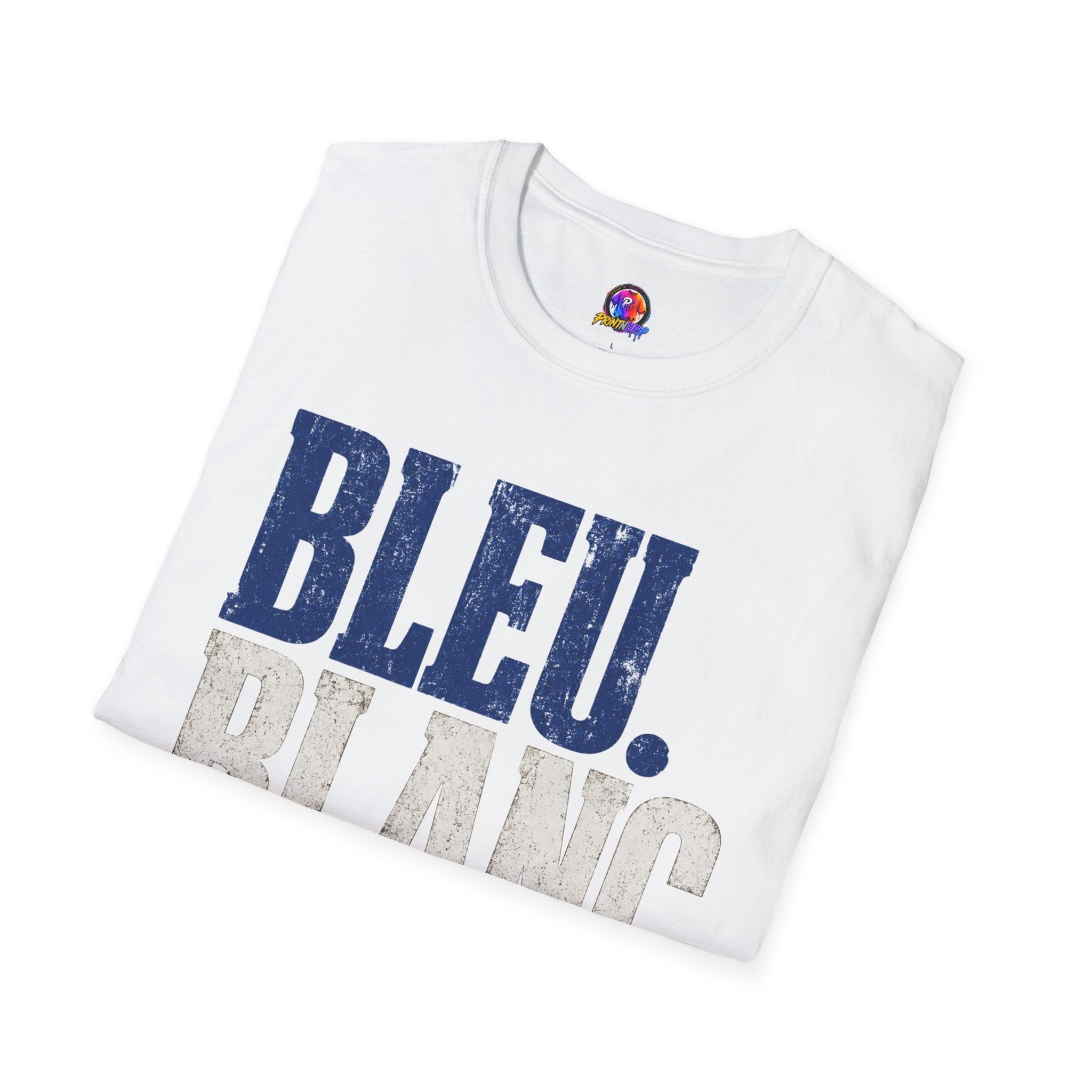 France T-Shirt — Bleu Blanc Foot Vintage French Flag Soccer Graphic Tee