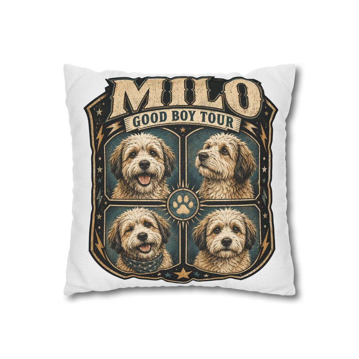Milo "Good Boy Tour" Decorative Pillowcase Milo Bailey Dog Dad Mom