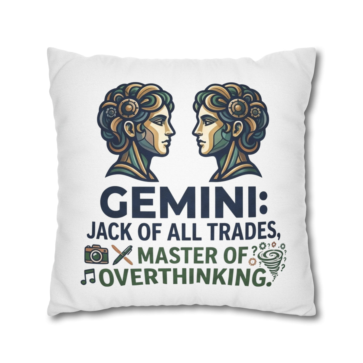 Gemini Pillowcase – "Jack of All Trades, Master of Overthinking" Astrology Throw Pillow
