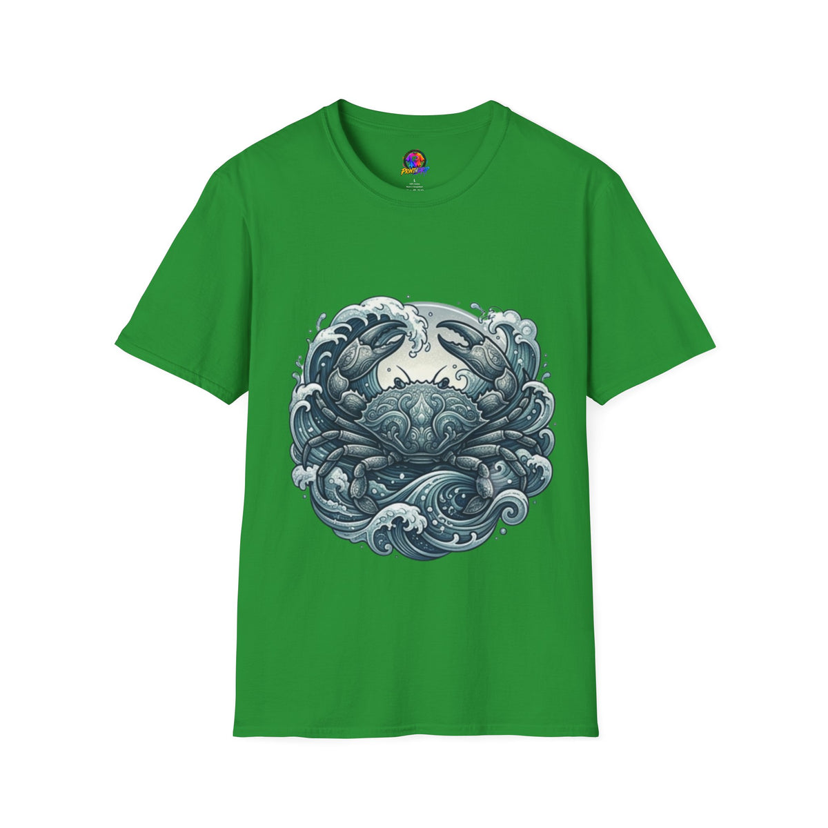 Crab and Waves Graphic T-Shirt — Coastal Oceanic Nautical Tee