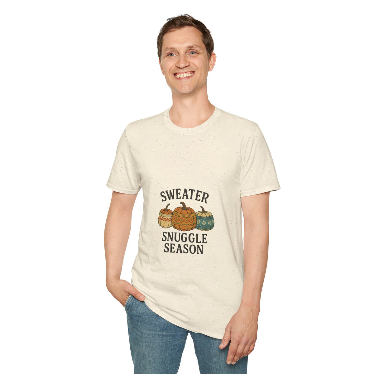 Sweater Snuggle Season T-Shirt — Cozy Fall Pumpkin Sweater Graphic Tee - Trending Now - October 2026