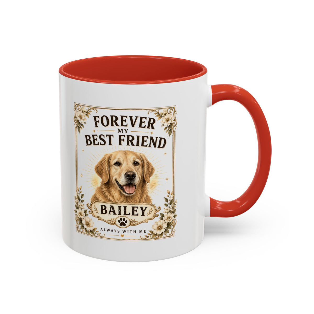 Milo Bailey Dog Dad Mom Forever My Best Friend Dog Mug — Personalized Golden Retriever Coffee Cup