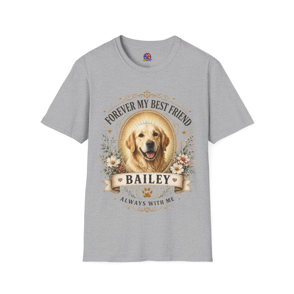 Forever My Best Friend Dog T-Shirt — Personalized Pet Memorial Tee ("Bailey")