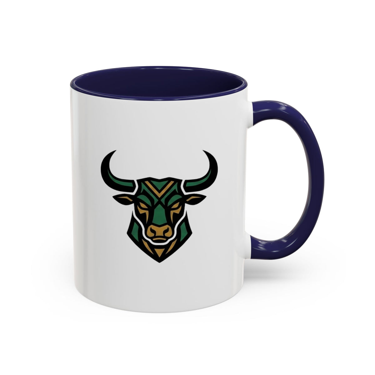 Taurus Geometric Bull Accent Coffee Mug –  Tribal Bull Head Ceramic Mug
