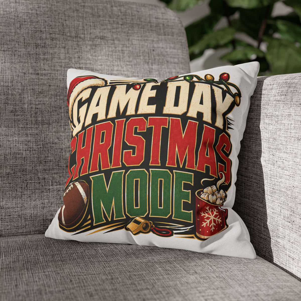 Game Day Christmas Mode Pillowcase Modern Day Christmas
