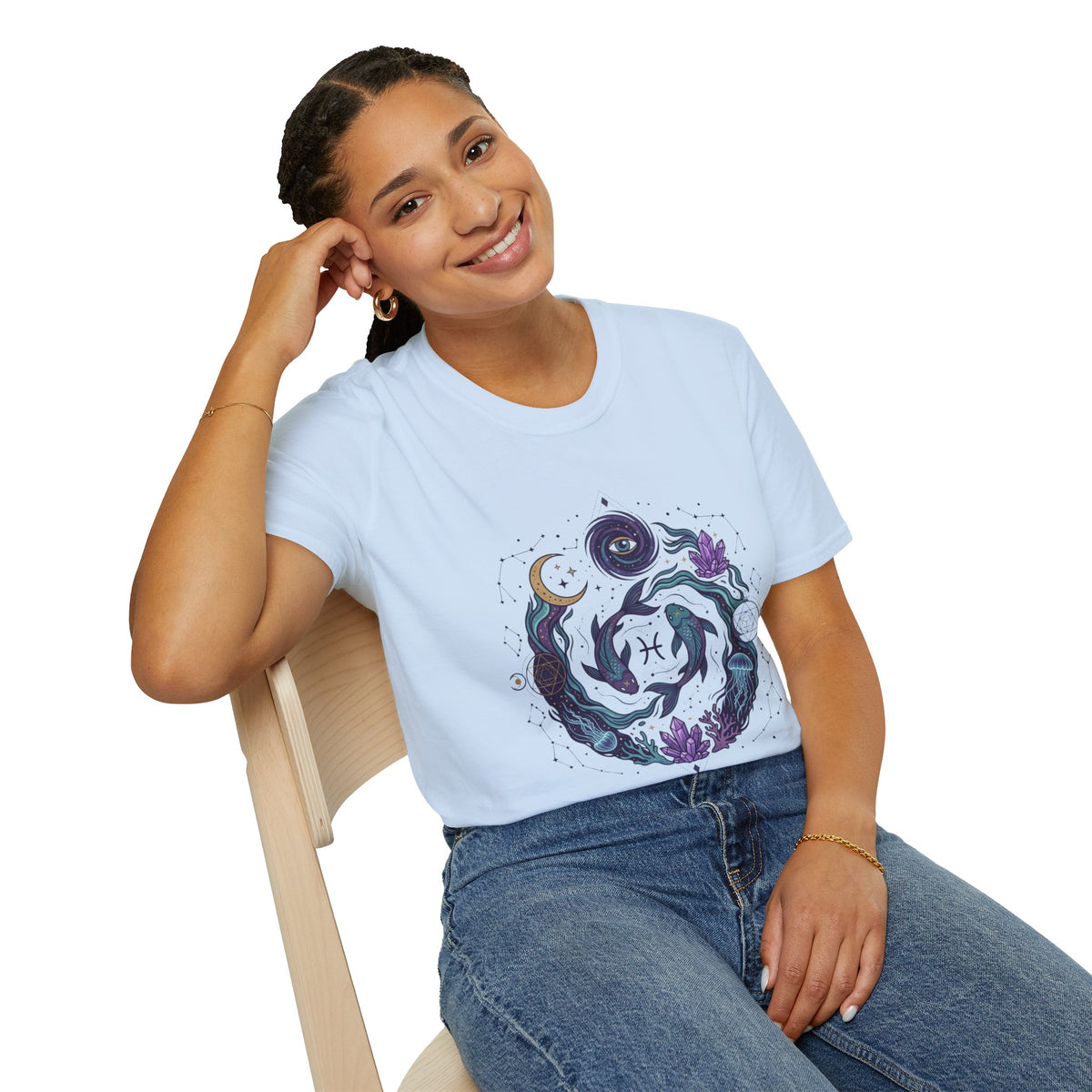 Pisces Mystic Vibes T-Shirt — Astrology Zodiac Tee with 'My vibe is mystical'