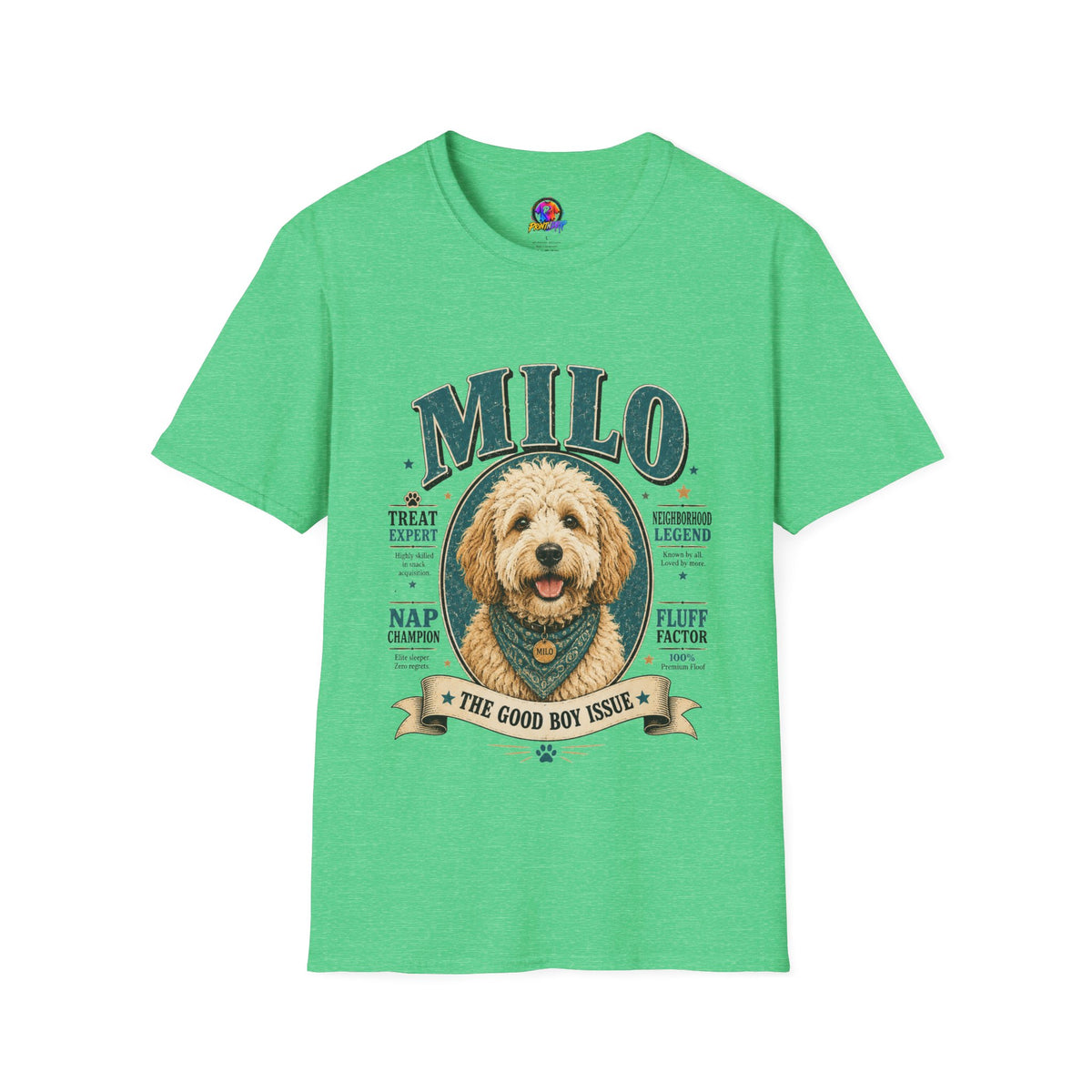 Dog Lover T-Shirt — "MILO" Personalized Pet Portrait Tee
