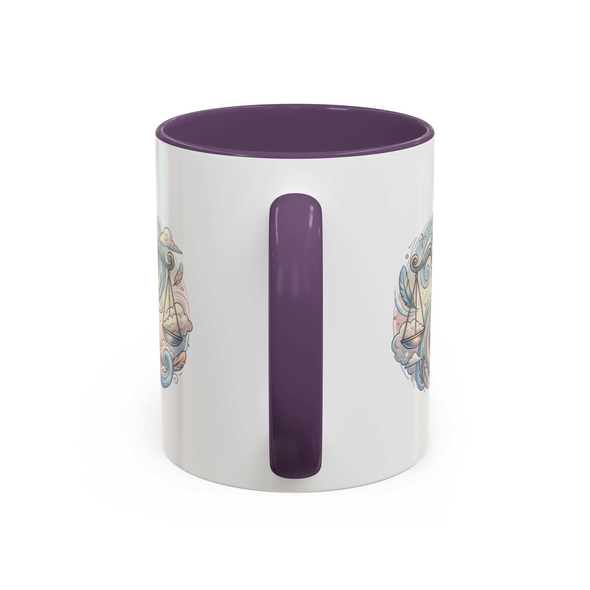 Libra Zodiac Coffee Mug — Balance Scales Astrological Accent Mug