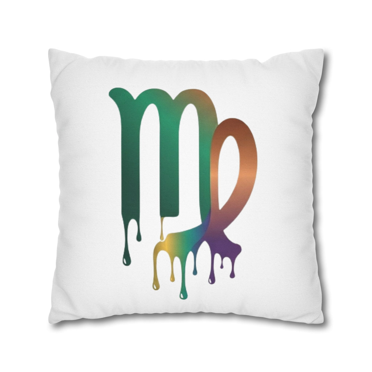 Virgo Zodiac Drip Pillowcase — Colorful Astrology Square Throw Pillow Cover