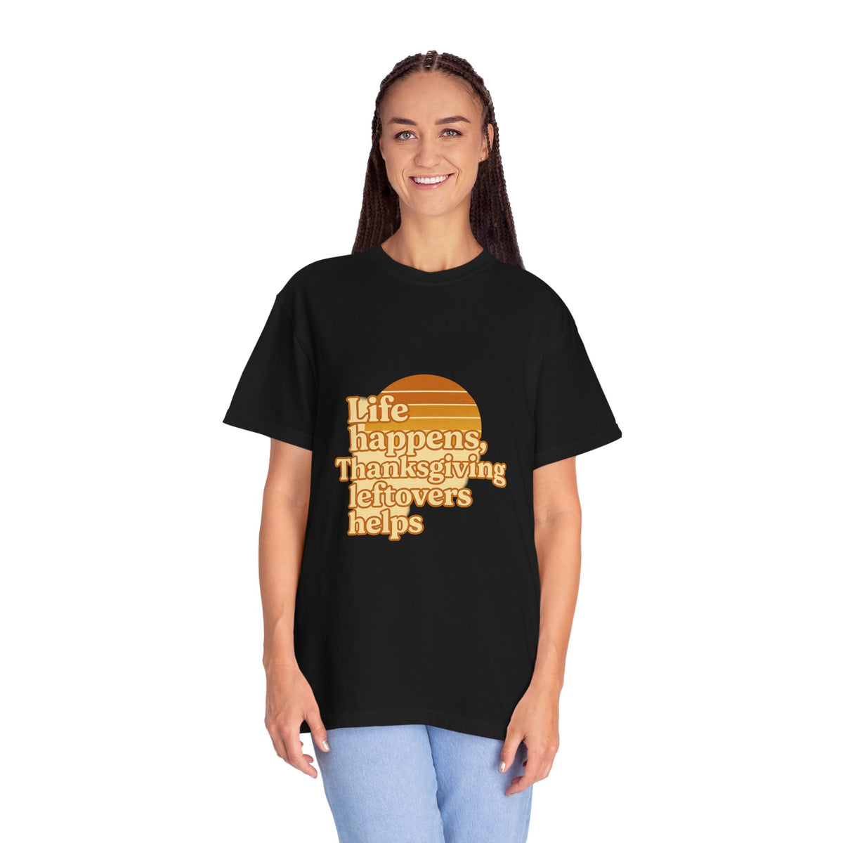 Thanksgiving Leftovers T-Shirt — “Life Happens, Thanksgiving Leftovers Helps” Retro Tee - Trending Now - October 2026