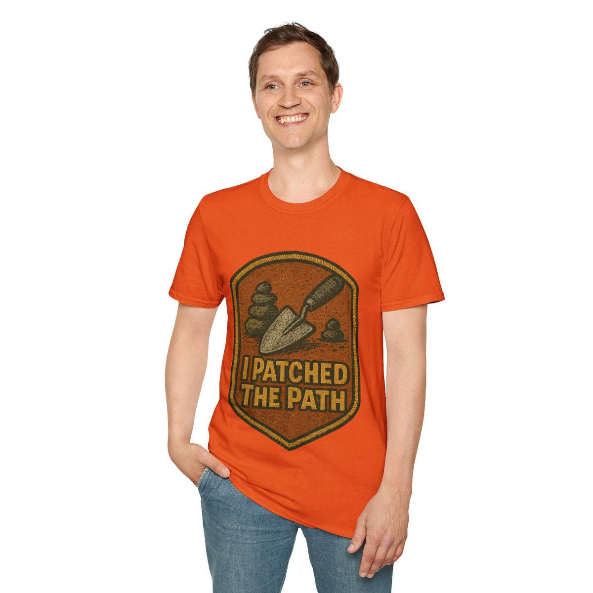 I Patched The Path Vintage Shield Badge T-Shirt, Retro Outdoor Hiking Trail Tee - Trending Now - September 2026