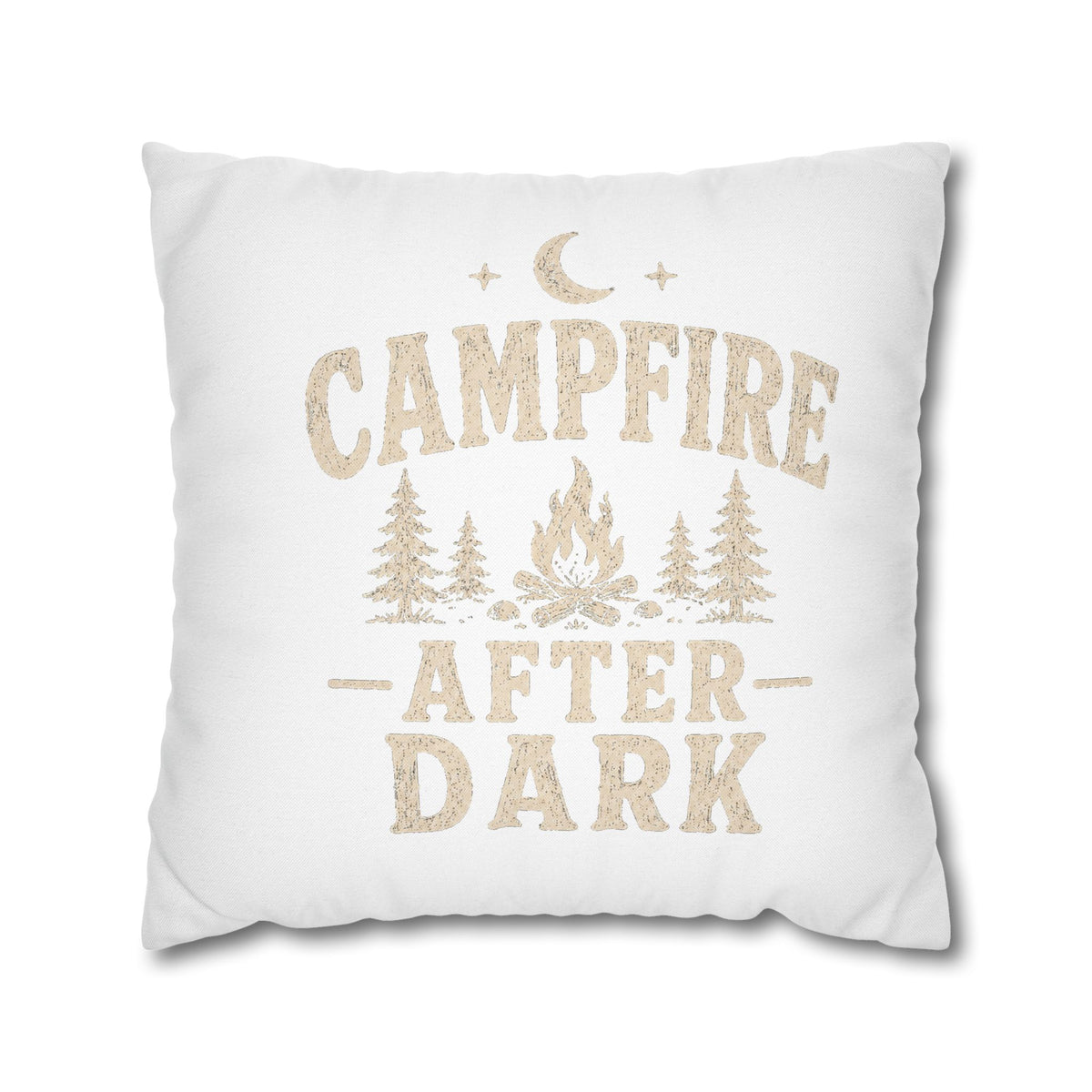 Campfire After Dark Decorative Pillowcase  Milo Bailey Dog Dad Mom— Rustic Camping Throw Pillow Cover
