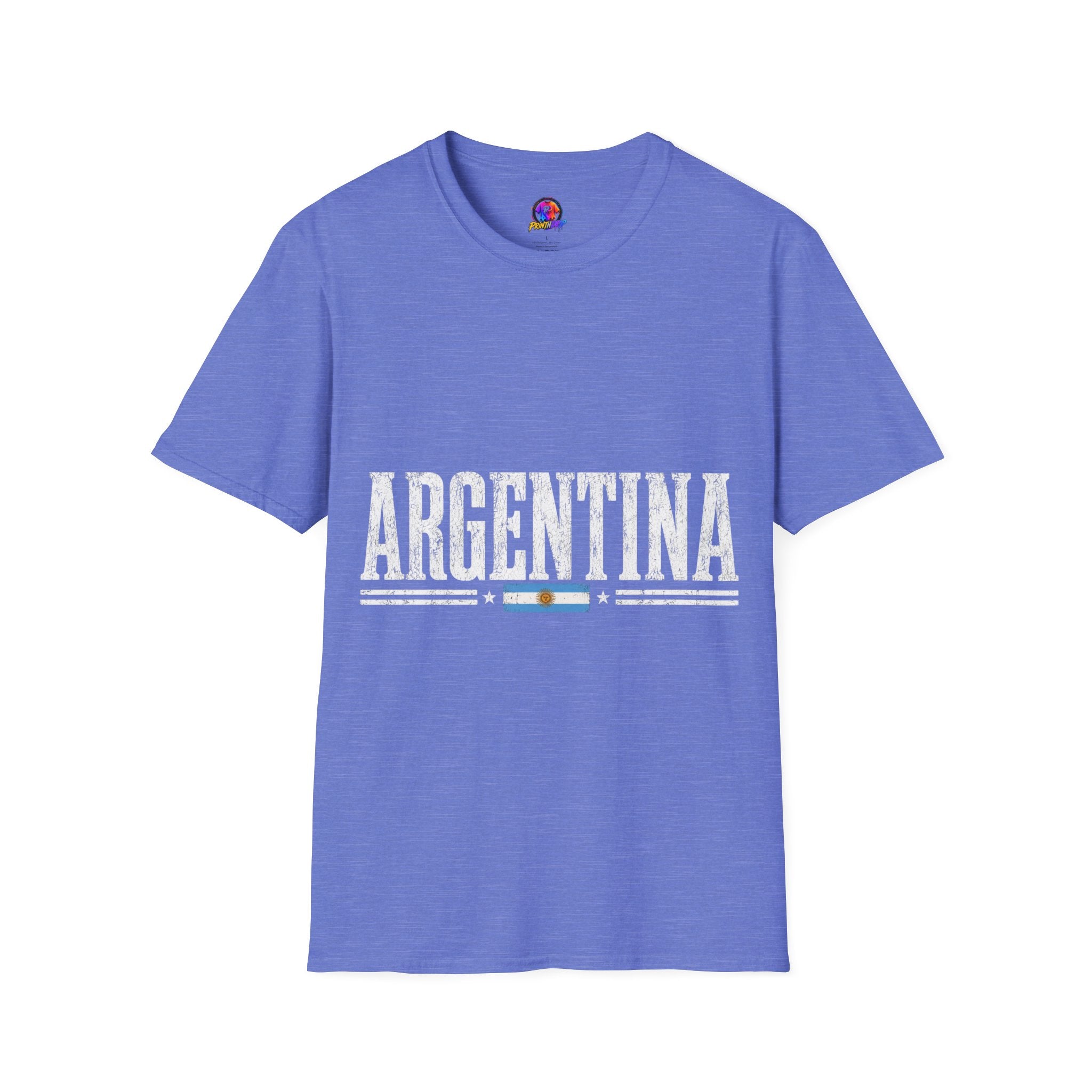 Argentina Graphic T-Shirt — Retro Flag Stripe Football Soccer Tee