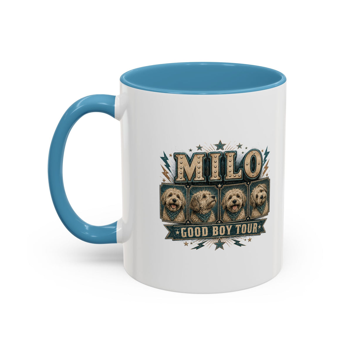Milo Bailey Dog Dad Mom Milo 'Good Boy Tour' Accent Coffee Mug — Personalized Dog Lover Gift