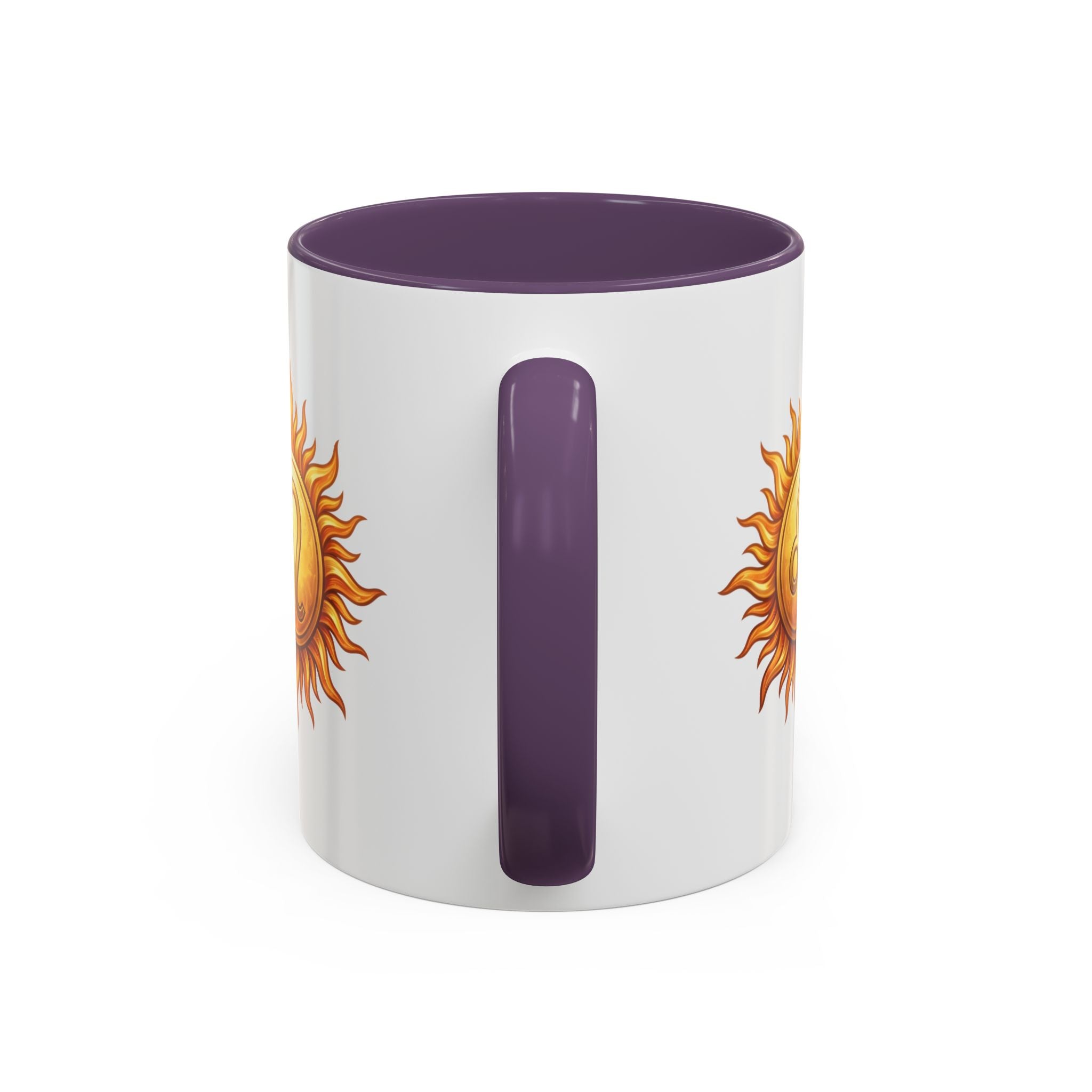 Leo Zodiac Sun Coffee Mug — Astrology Gift, Bold Sun & Leo Symbol Accent Mug