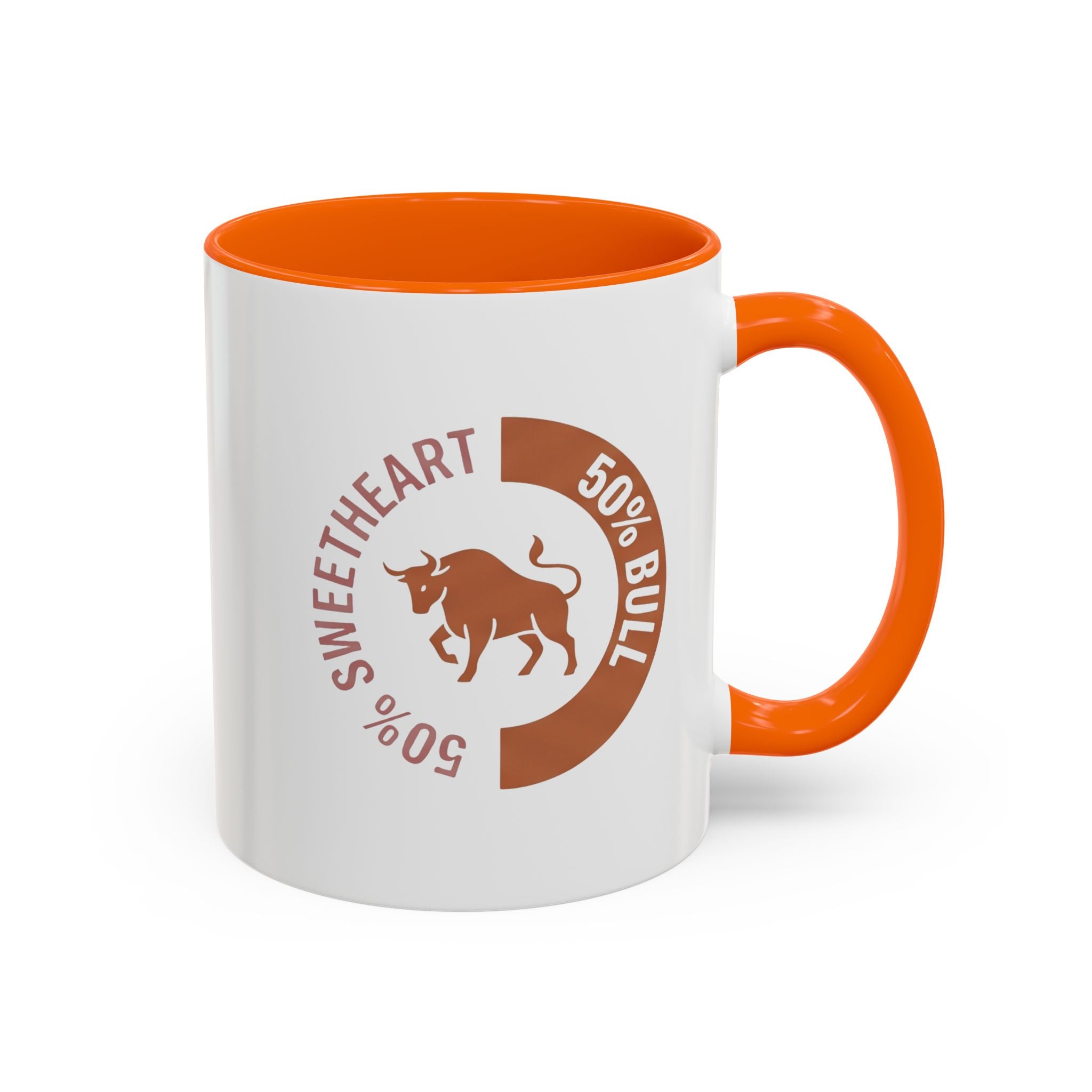Coffee Mug – "50% Sweetheart 50% Bull" Accent Ceramic Mug