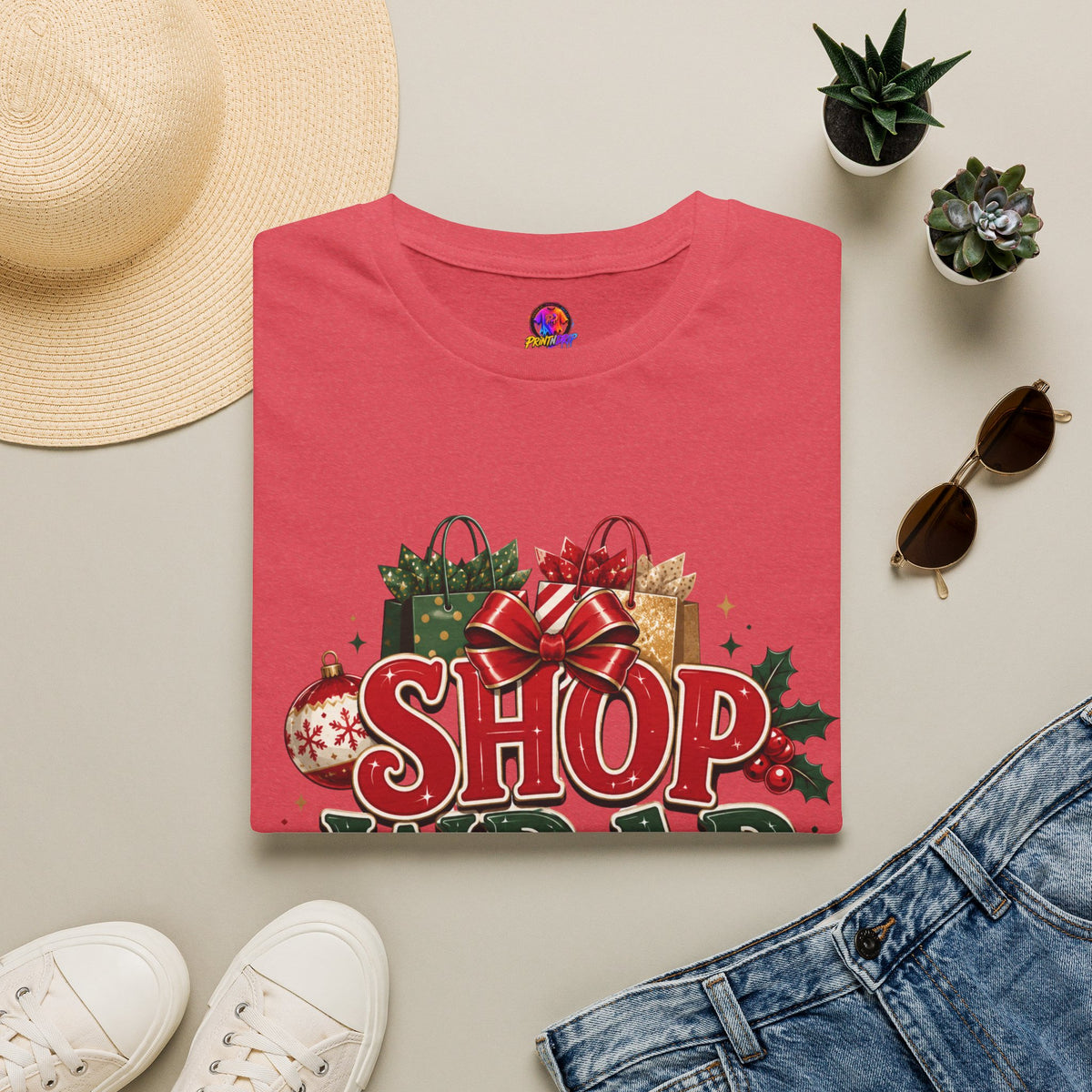 Christmas 'Shop Wrap Repeat' T-Shirt