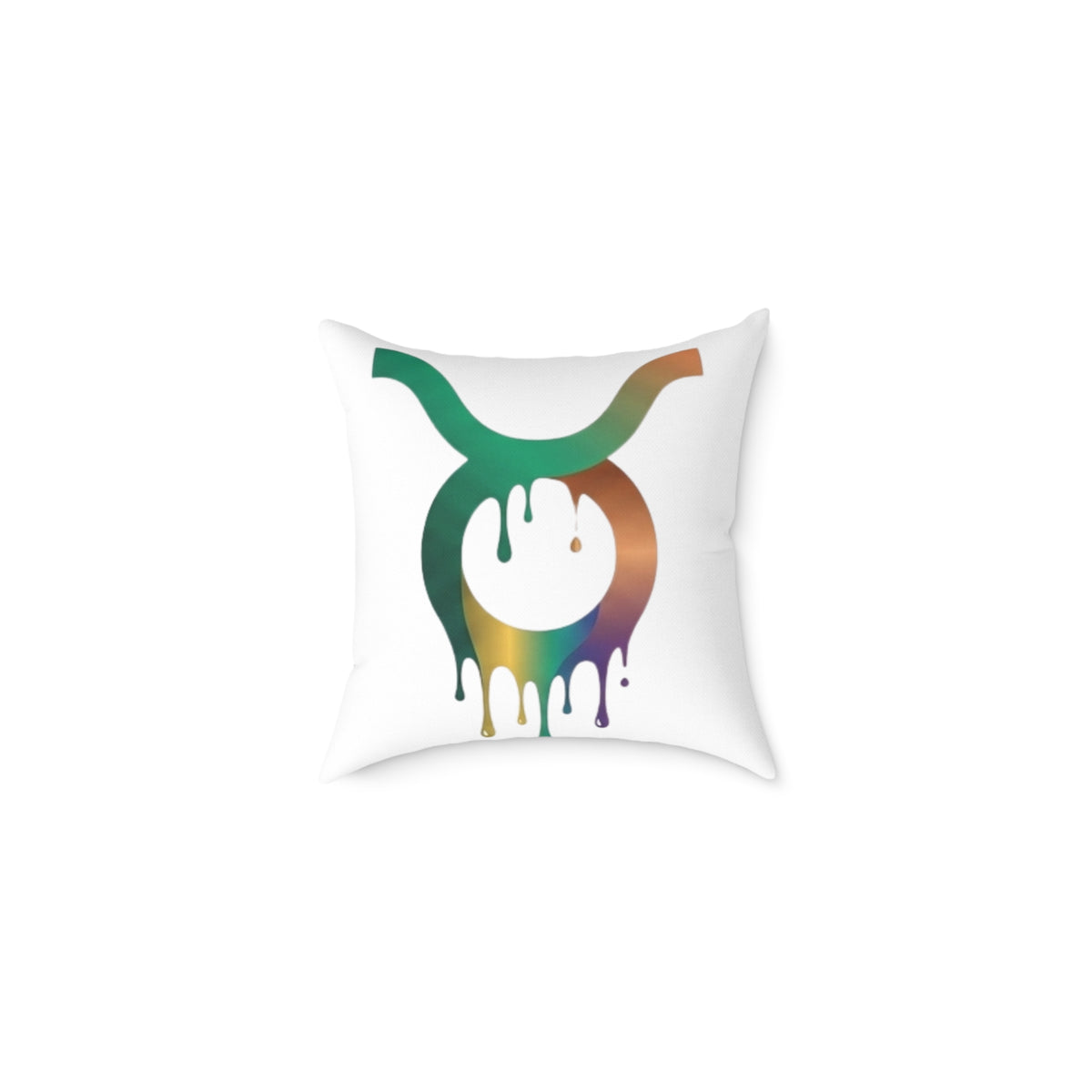 Zodiac Dripping Taurus Astrological Square Poly Canvas Pillow