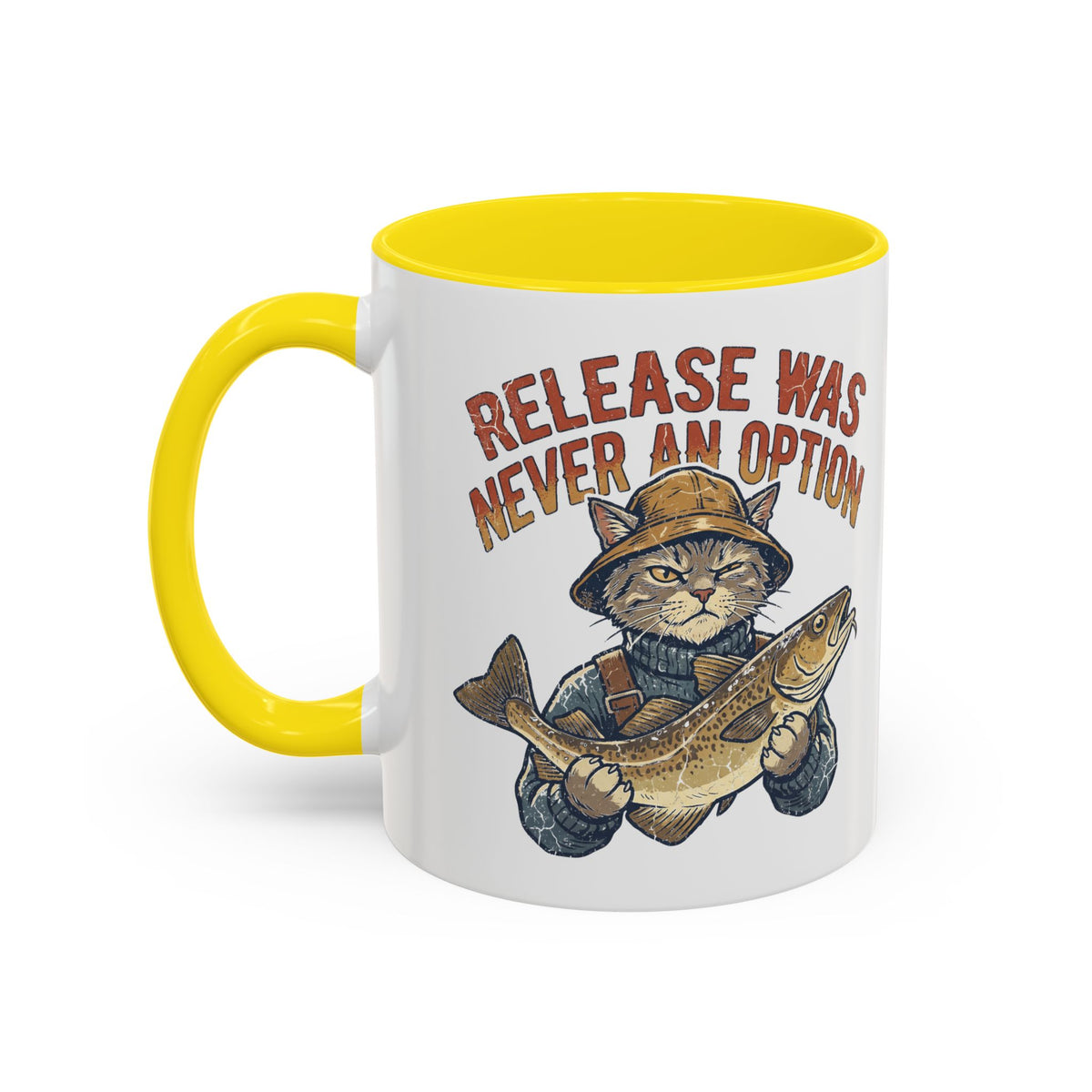 "Release Was Never An Option" Funny And Witty Accent Coffee Mug (11, 15oz)