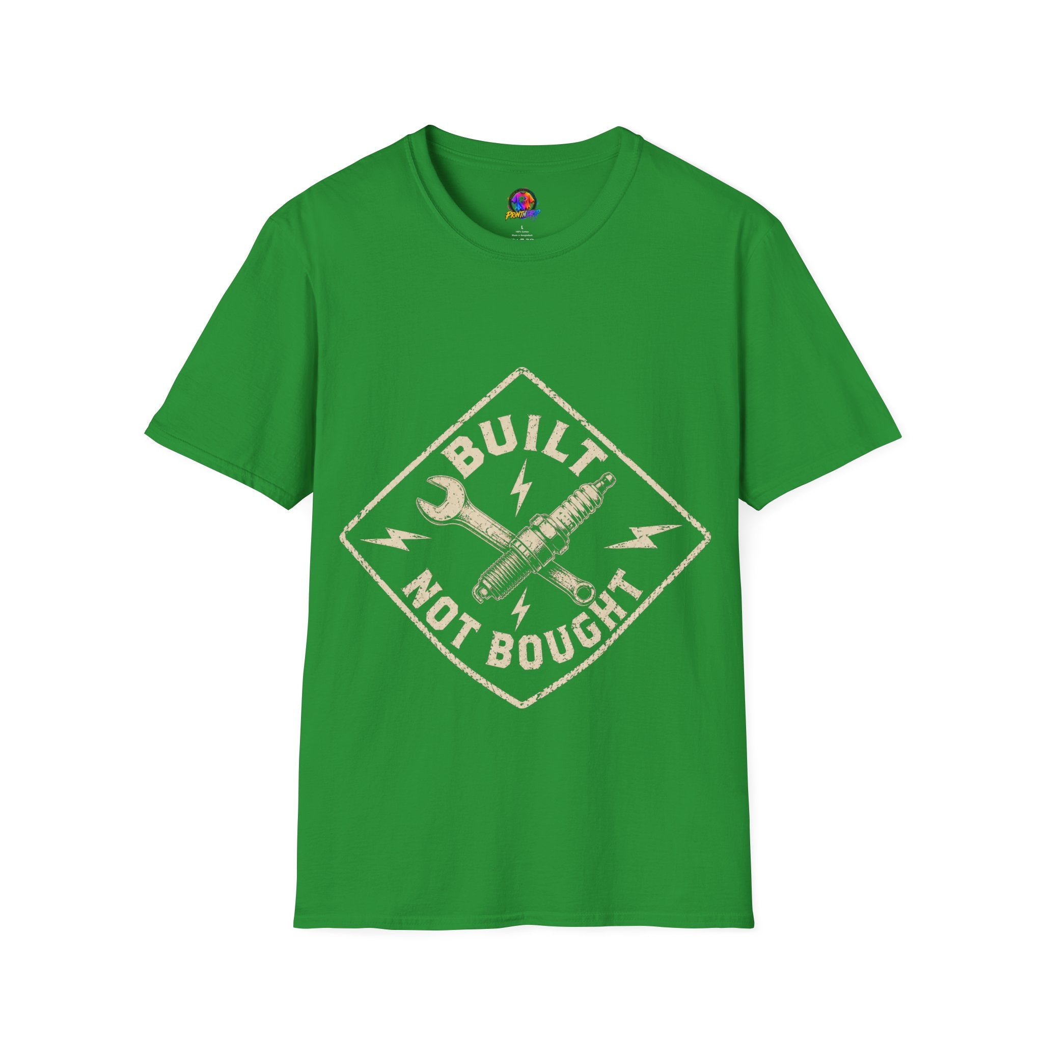 Built Not Bought T-Shirt — Vintage Mechanic Auto Repair Tee