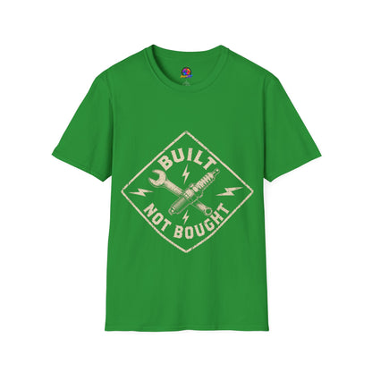 Built Not Bought T-Shirt — Vintage Mechanic Auto Repair Tee