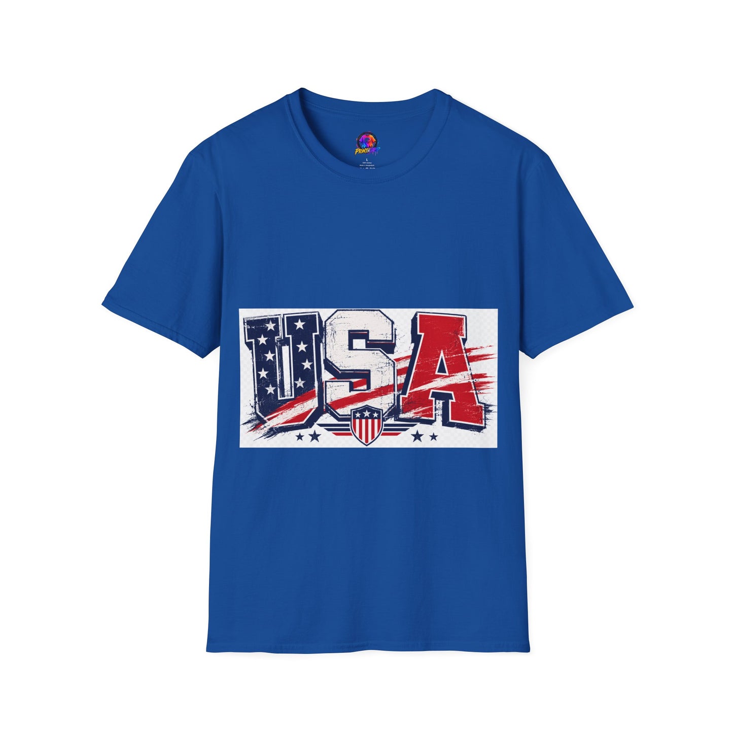 USA Flag Graphic T-Shirt — Patriotic Red White & Blue Tee
