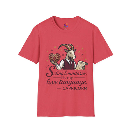 Capricorn T-Shirt — "Setting Boundaries is My Love Language" Zodiac Goat Tee