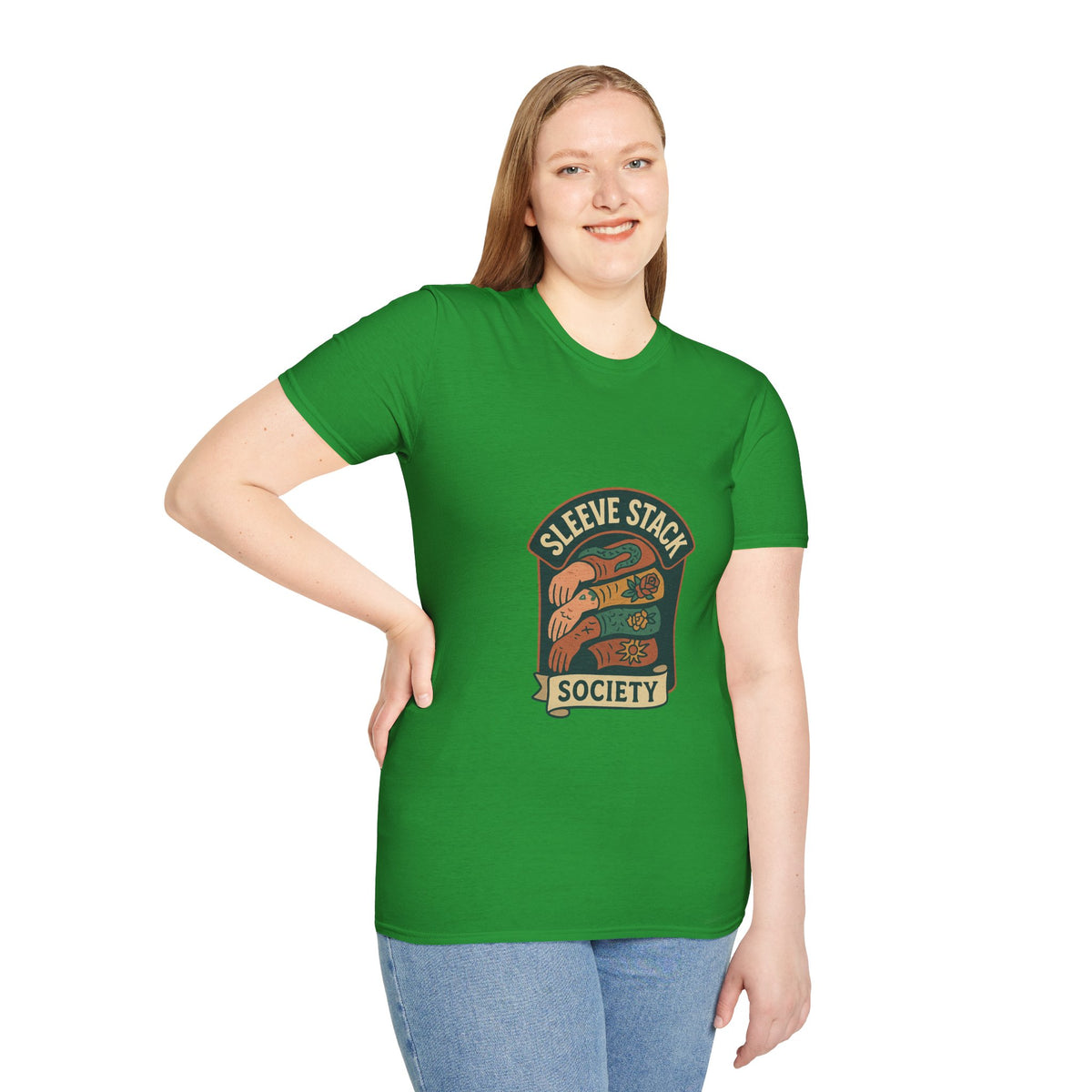 Sleeve Stack Society T-Shirt — Vintage Tattoo Sleeve Graphic Tee - Trending Now - October 2026