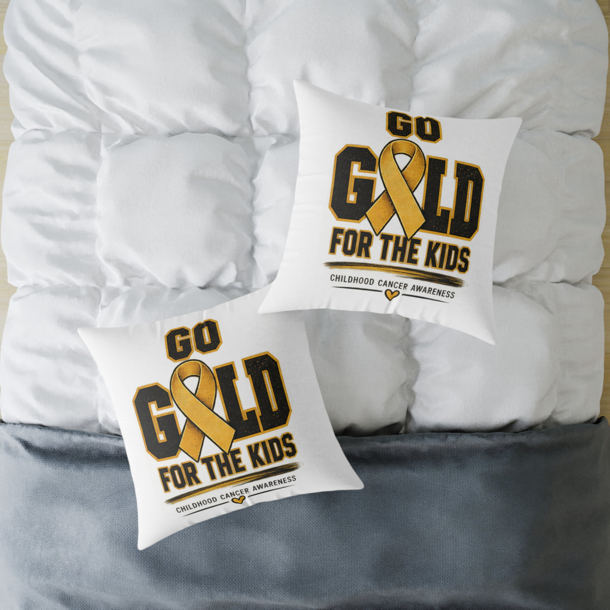 Go Gold for the Kids Childhood Cancer Awareness Pillow