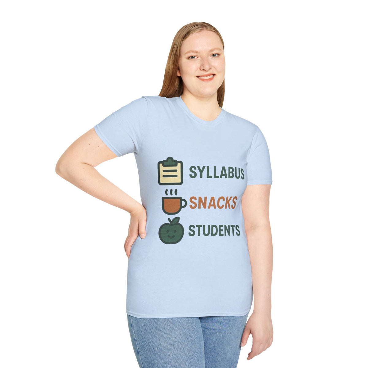 Syllabus Snacks Students Graphic Tee — Funny Teacher & Student Back-to-School T-Shirt - Trending Now - August 2026