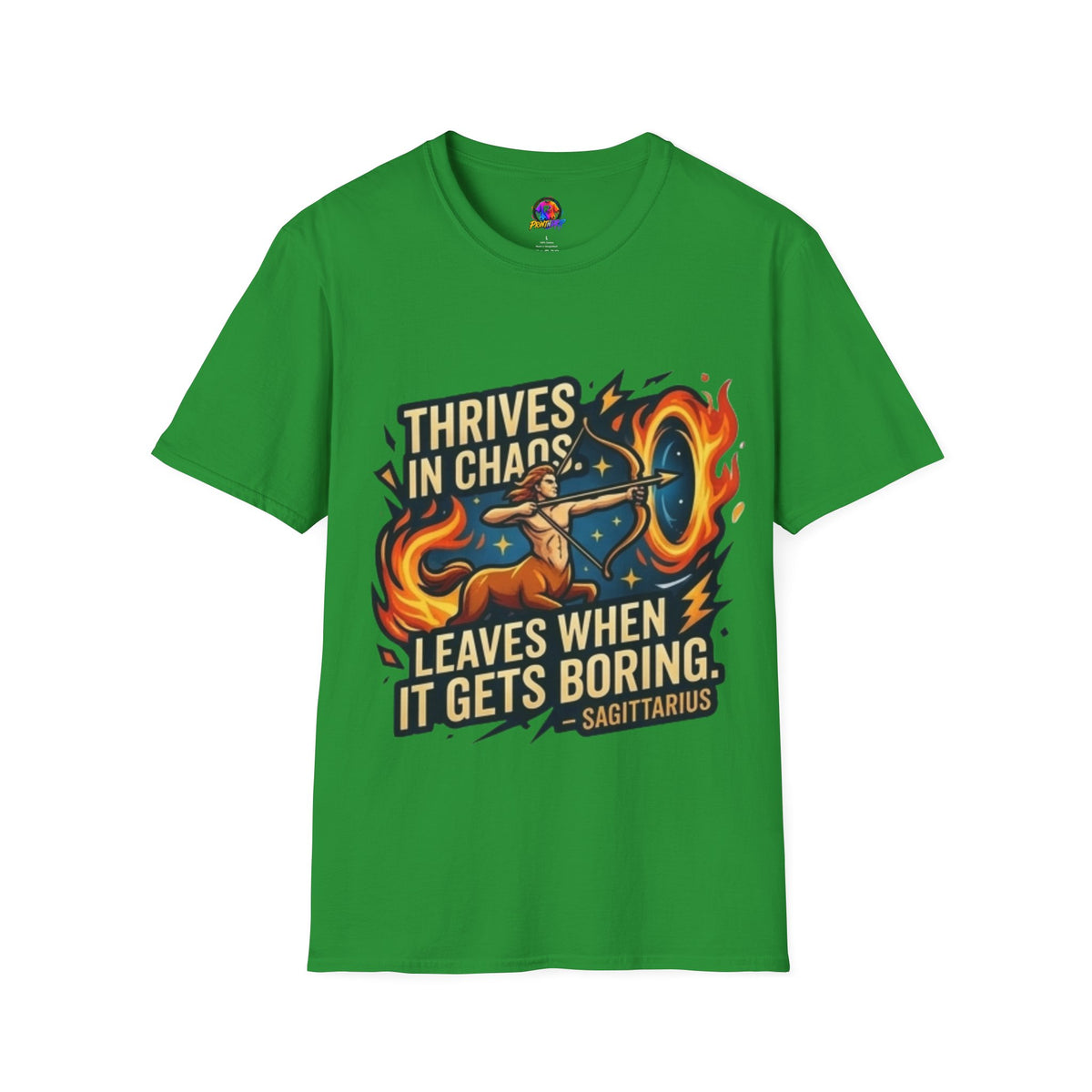 Sagittarius Archer T‑Shirt — "Thrives in Chaos" Zodiac Fire Sign Tee