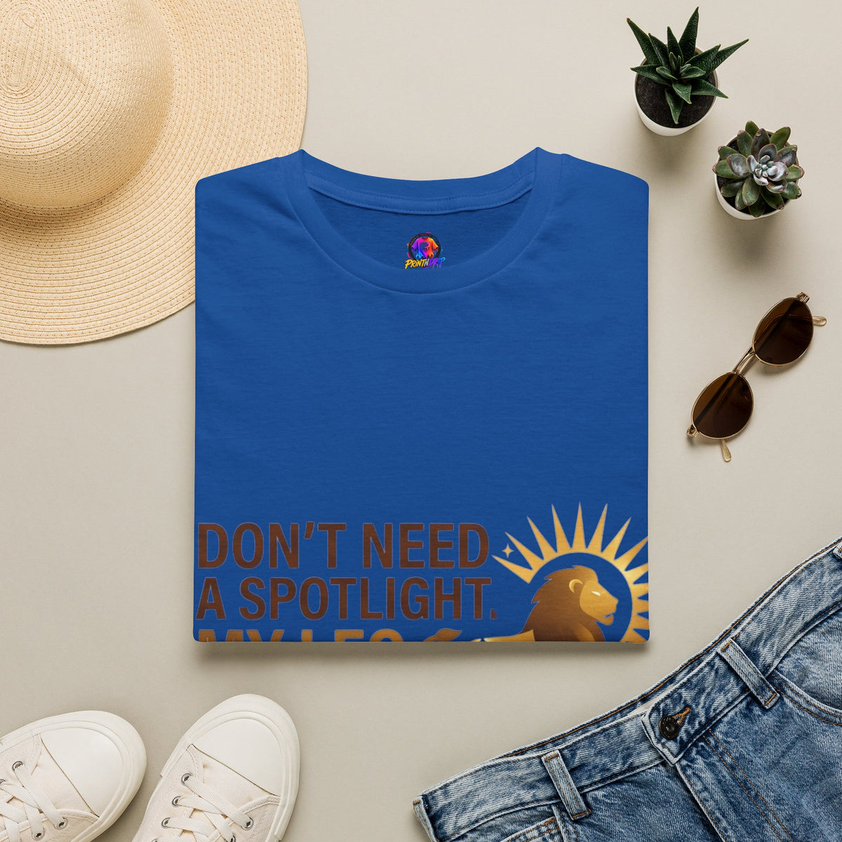 Leo T-Shirt — "Don't Need a Spotlight, My Leo Charisma Is Blinding" Zodiac Tee