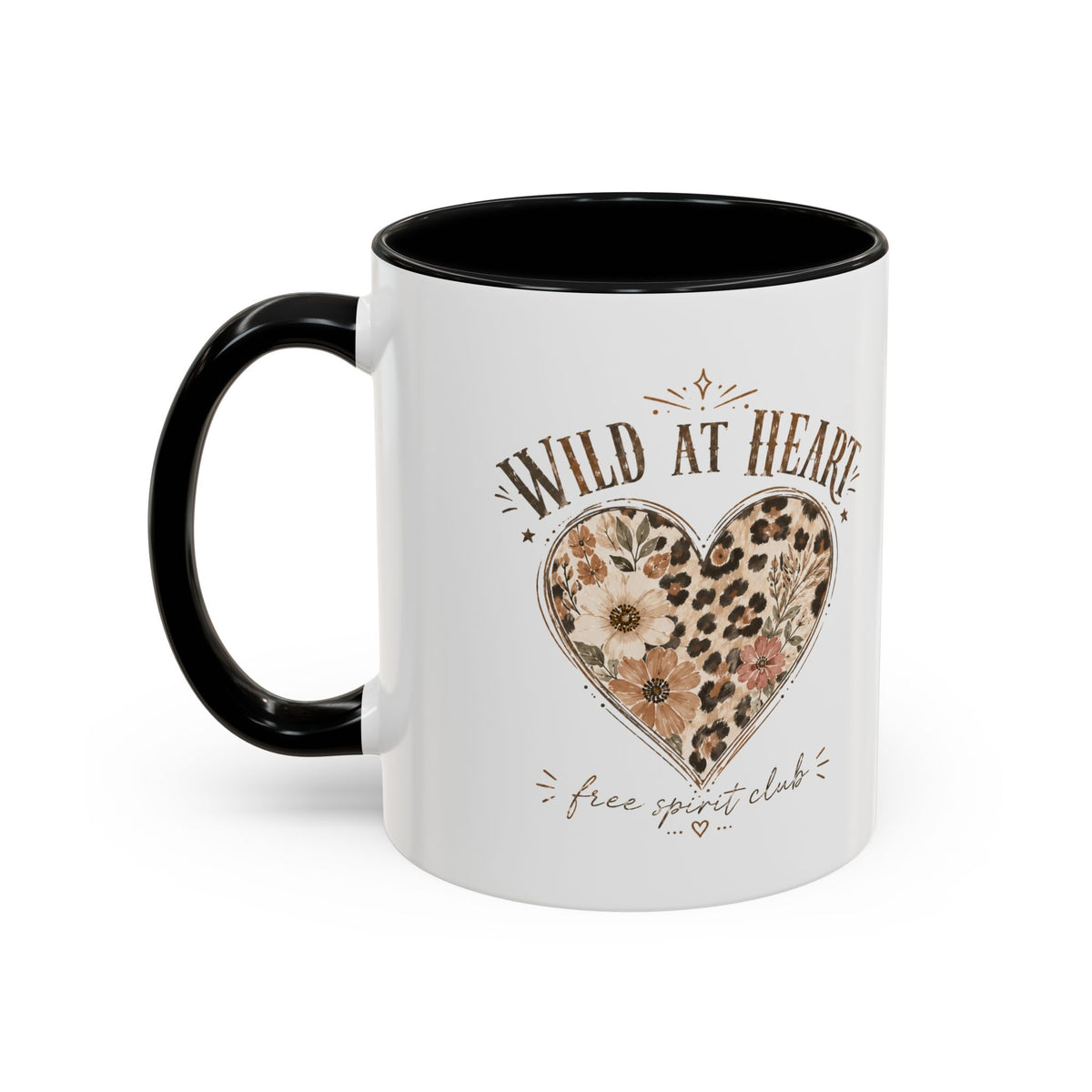 Milo Bailey Dog Dad Mom Wild at Heart Leopard Heart Accent Coffee Mug – Floral Boho